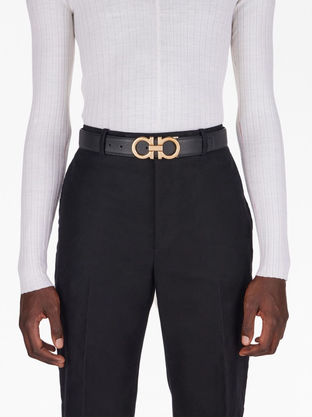 Gancini leather belt - 3