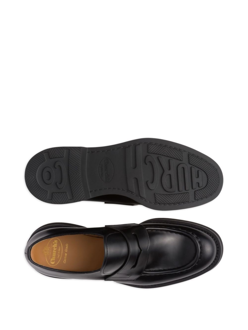 panelled leather loafers - 4
