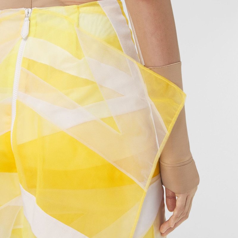 Flag Intarsia Tulle and Silk Skirt 6
