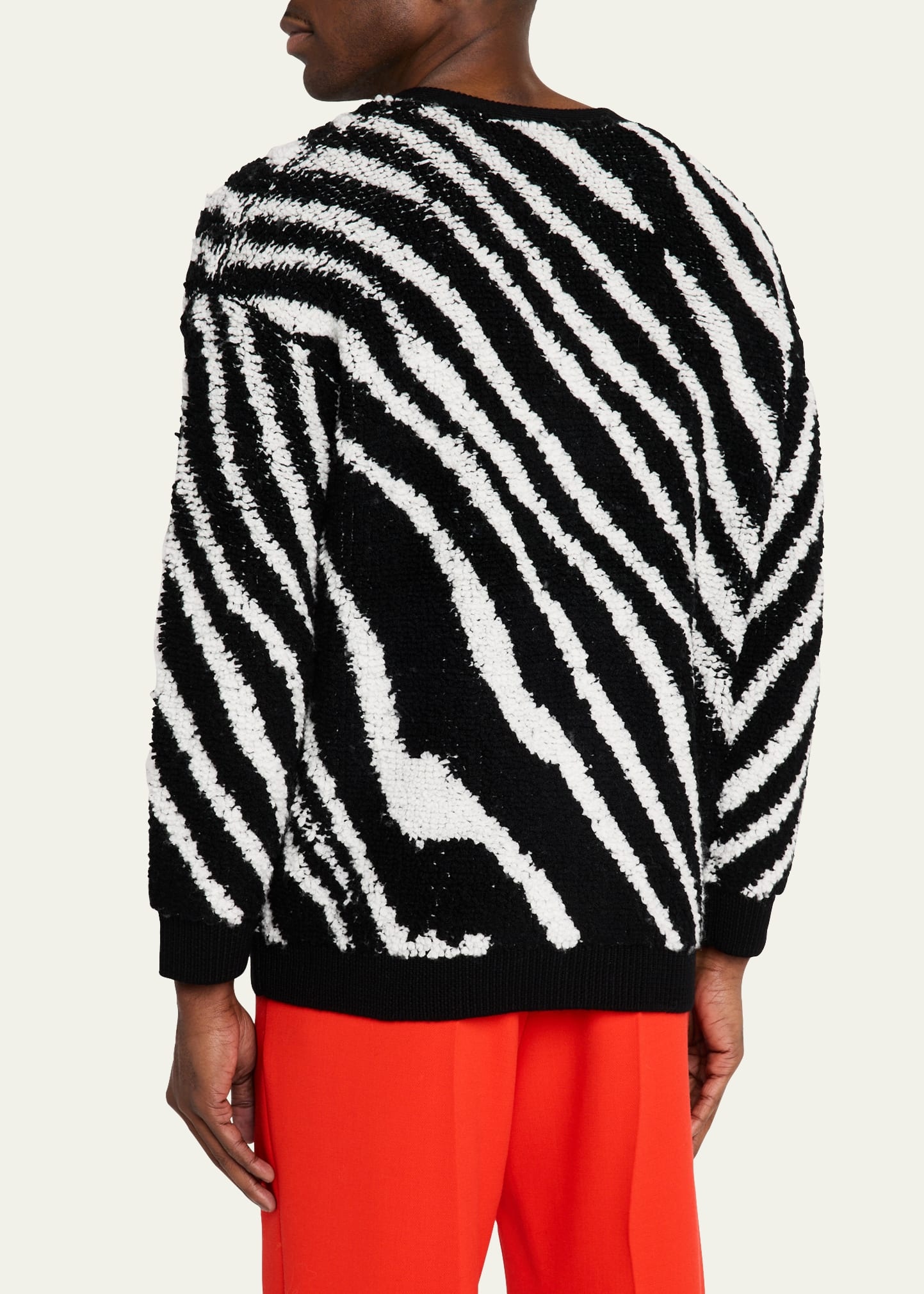 Men's Intarsia Zebra Cardigan - 3