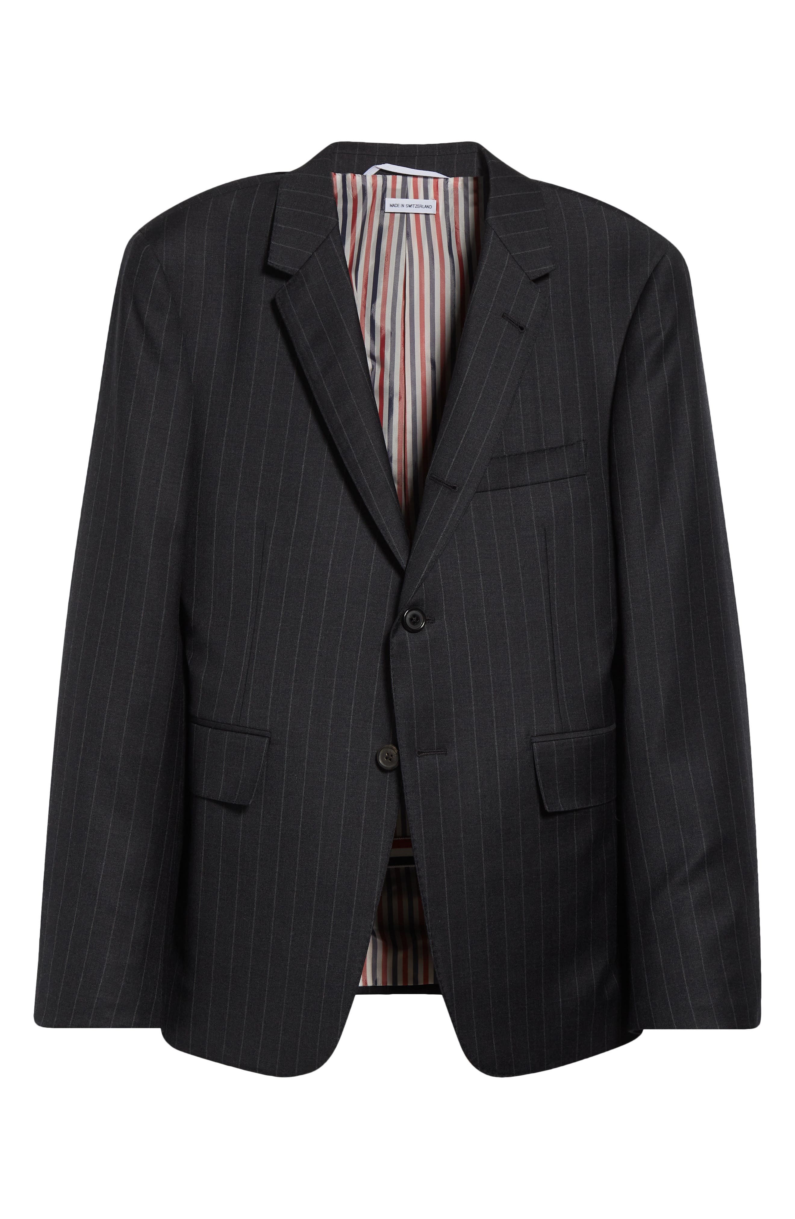 Thom Browne Fit 1 Pinstripe Wool Sport Coat in Dark Grey at Nordstrom - 7