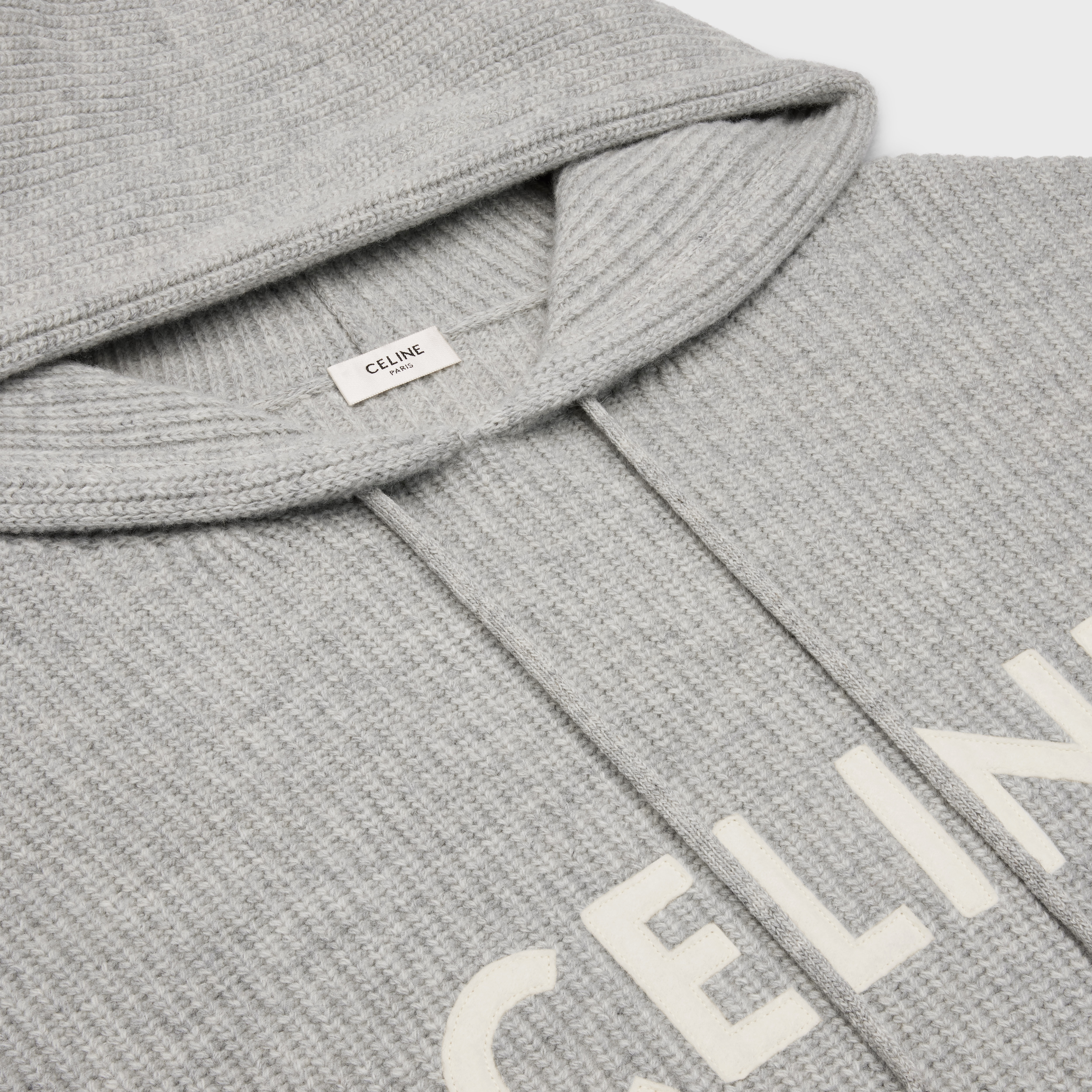 Celine hooded sweater in ribbed wool - 3