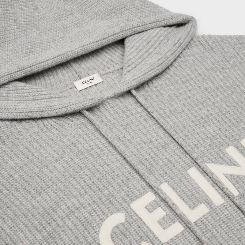 Celine hooded sweater in ribbed wool 3