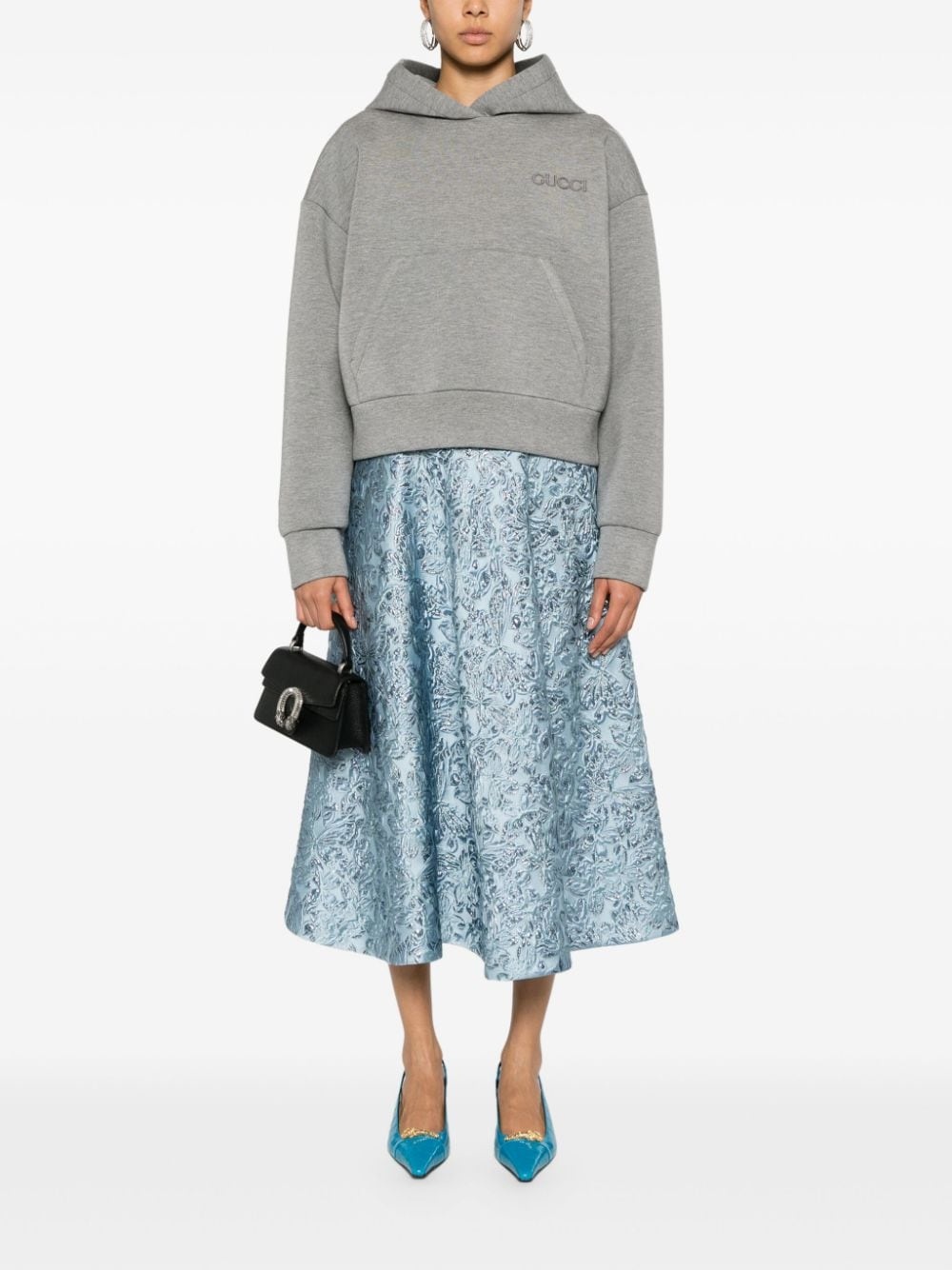 jacquard-pattern midi skirt - 2