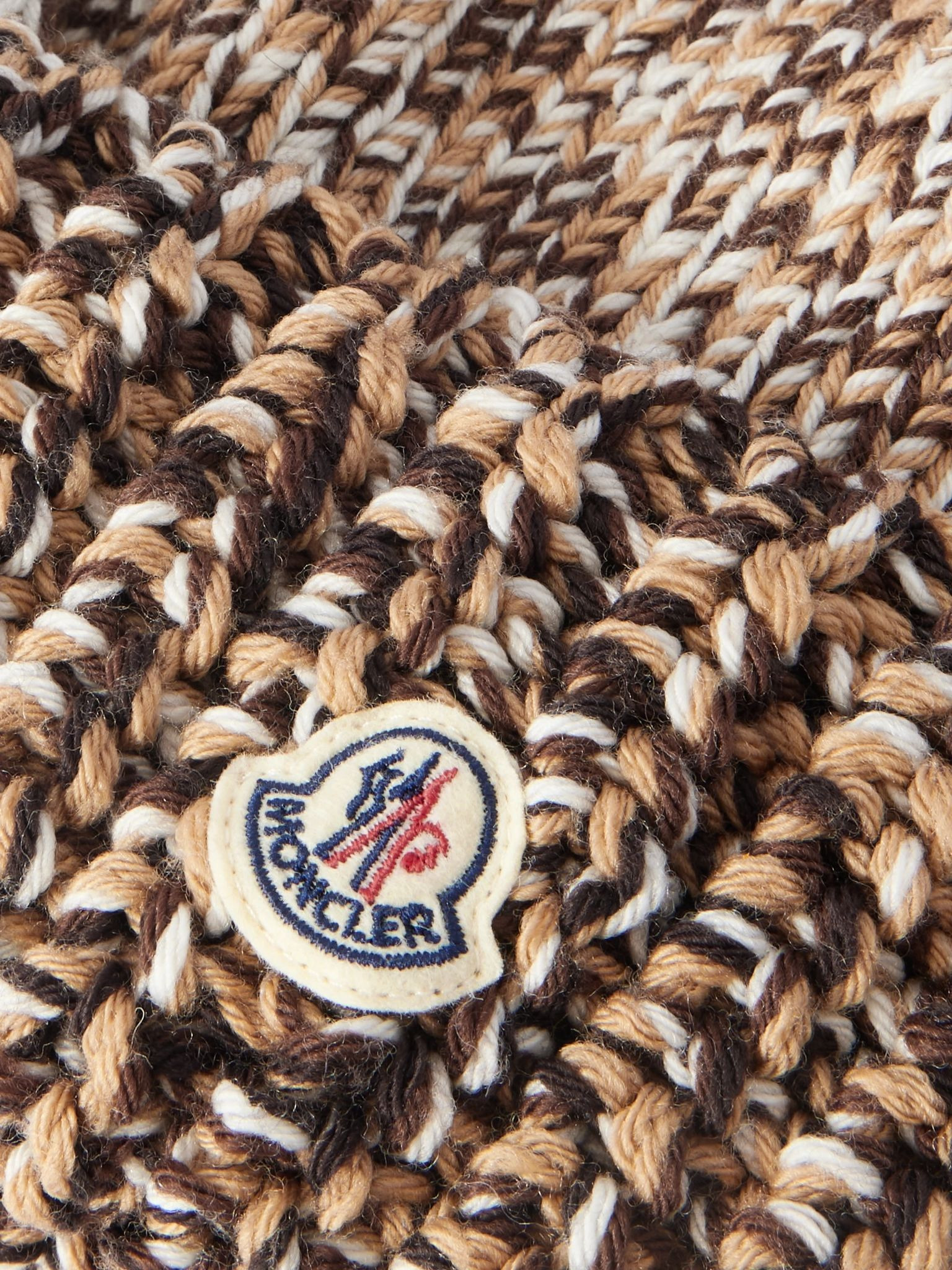 Appliquéd ribbed wool beanie Light brown - 2