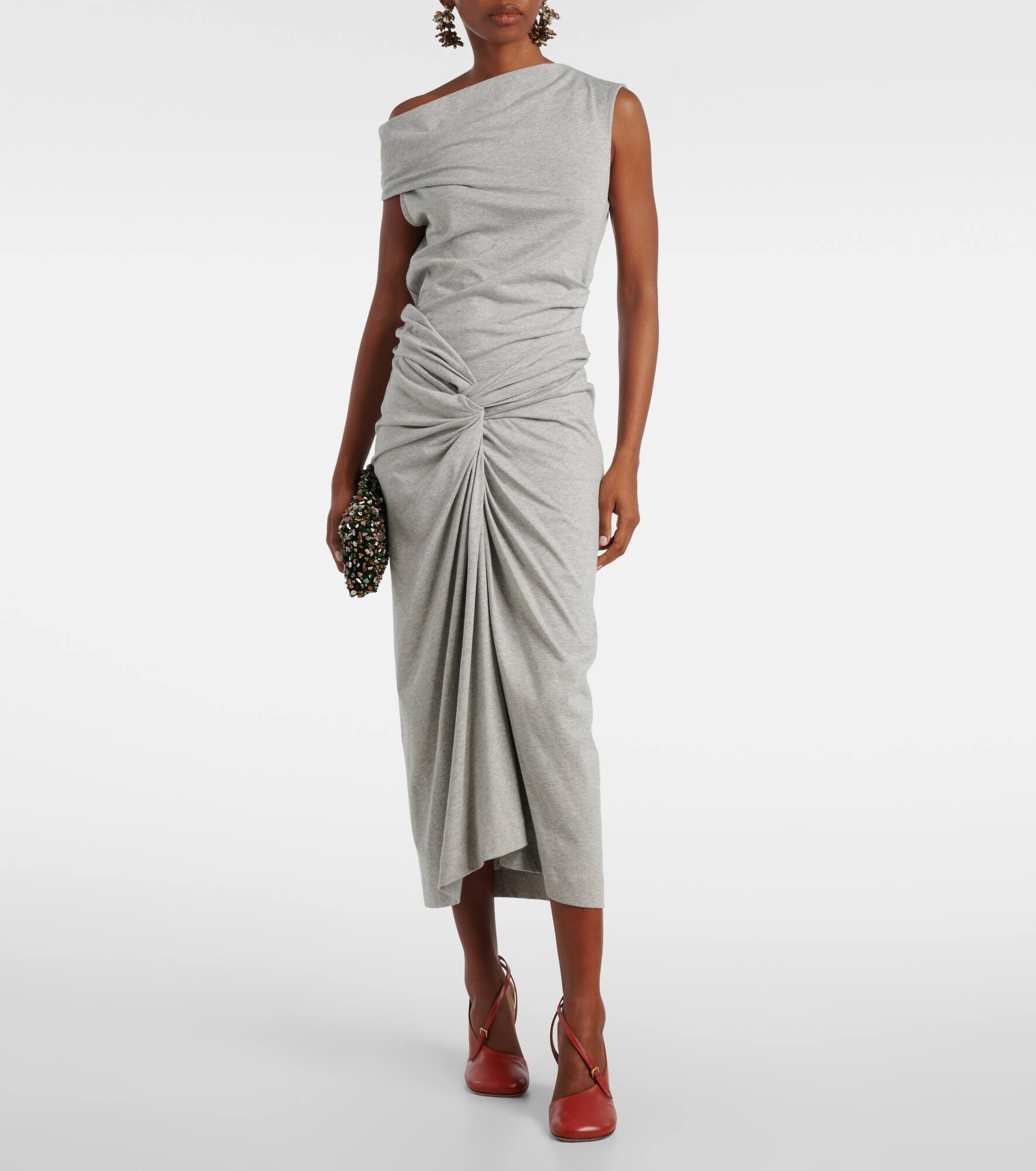 Draped cotton jersey top - 2