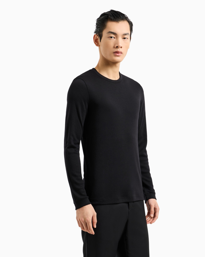 GIORGIO ARMANI Pure cashmere interlock crew-neck jumper outlook