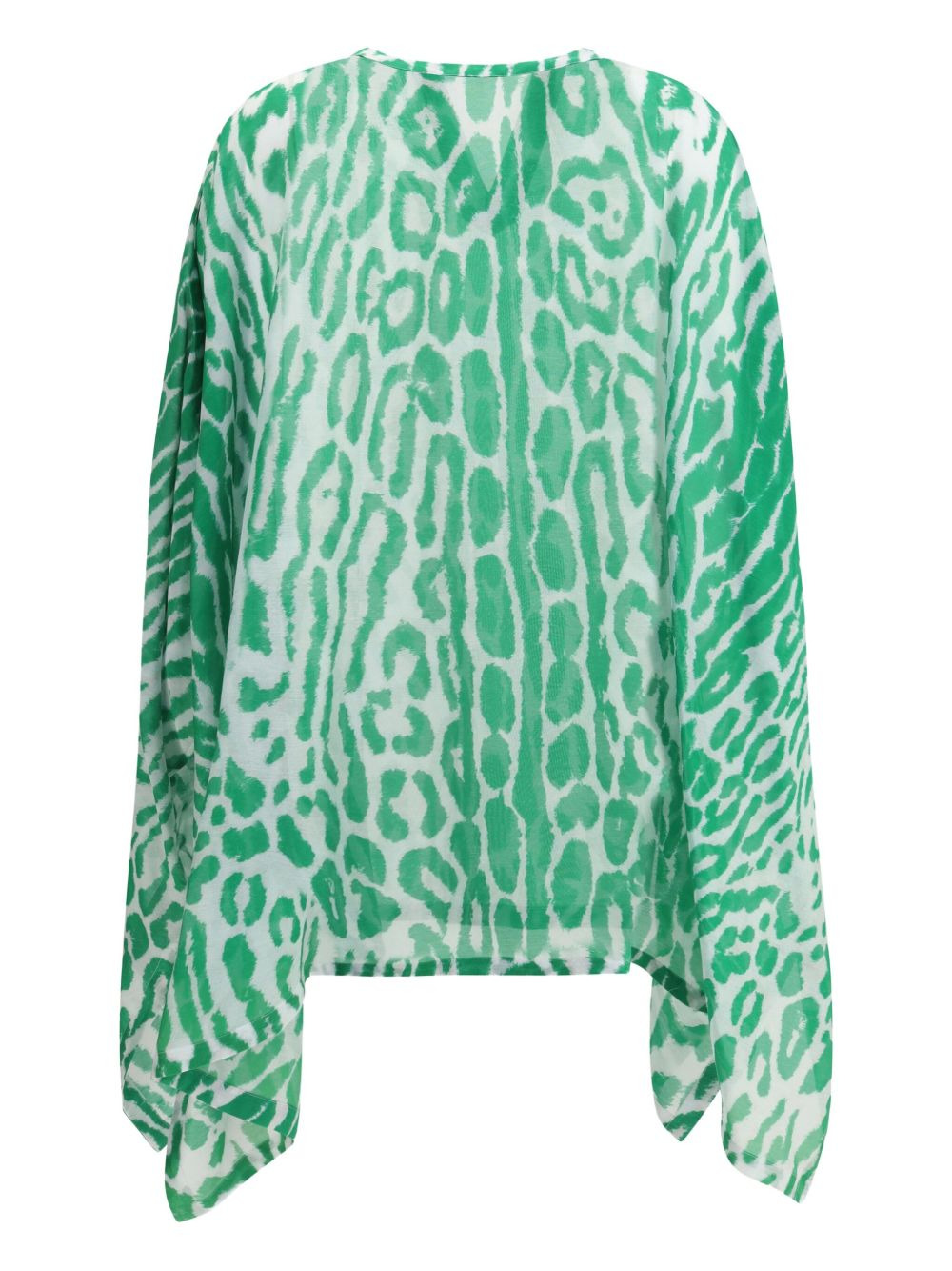 leopard print silk top - 2