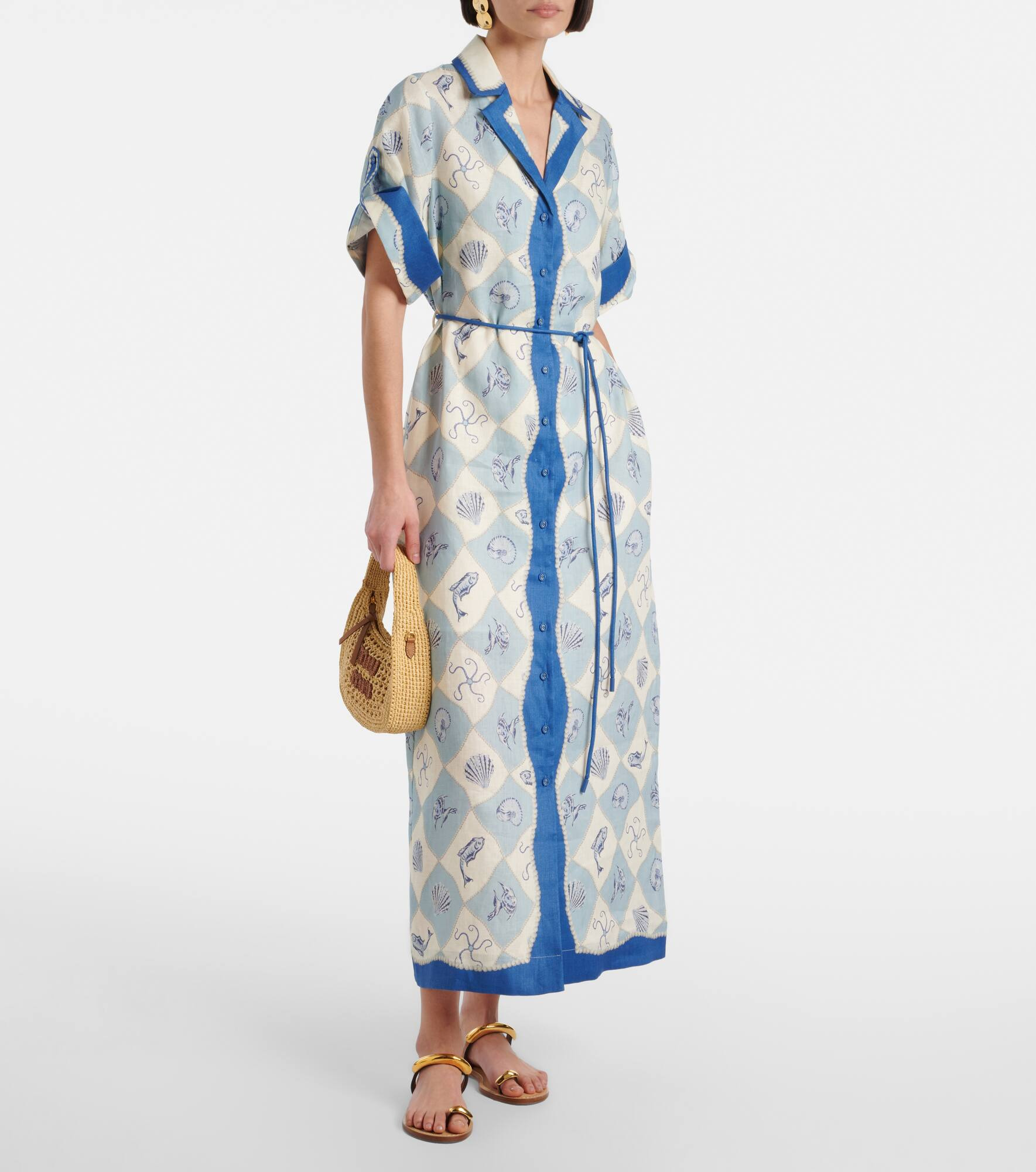 Pia printed linen shirt dress - 2