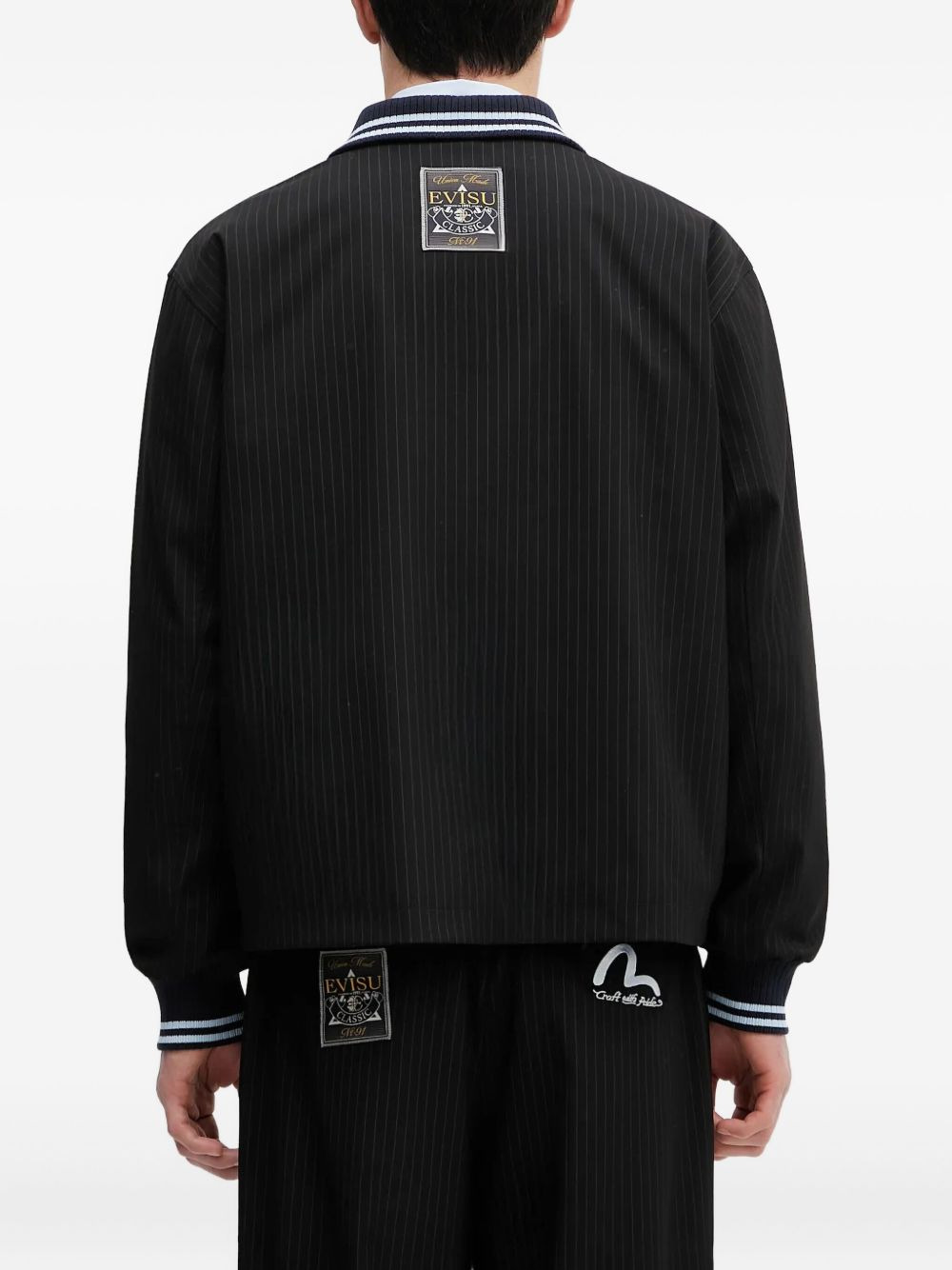 pinstripe varsity jacket - 3