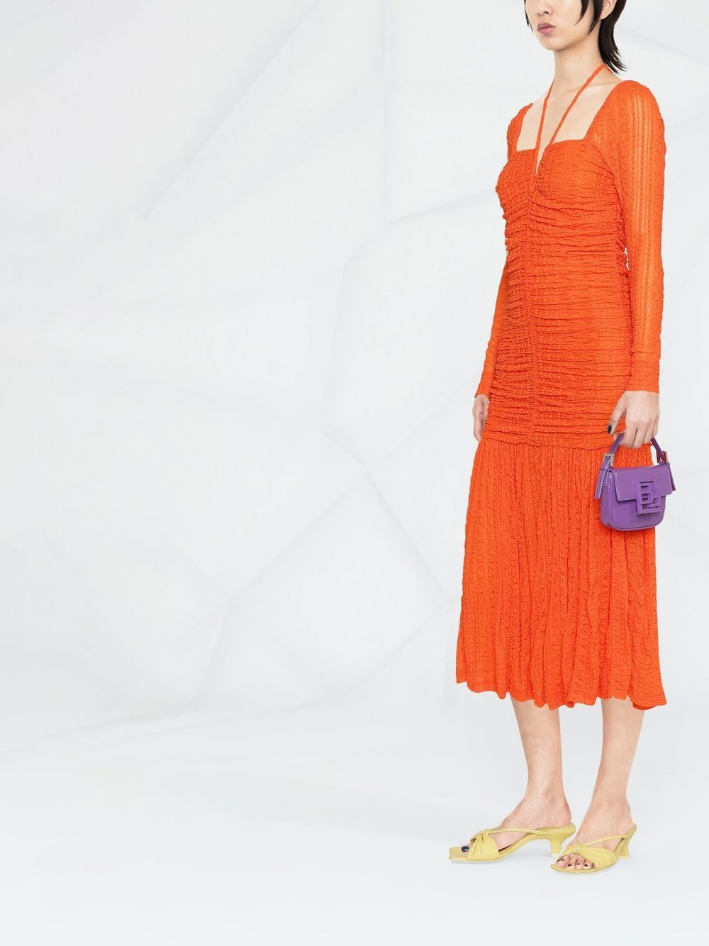 square-neck long-sleeve dress - 3
