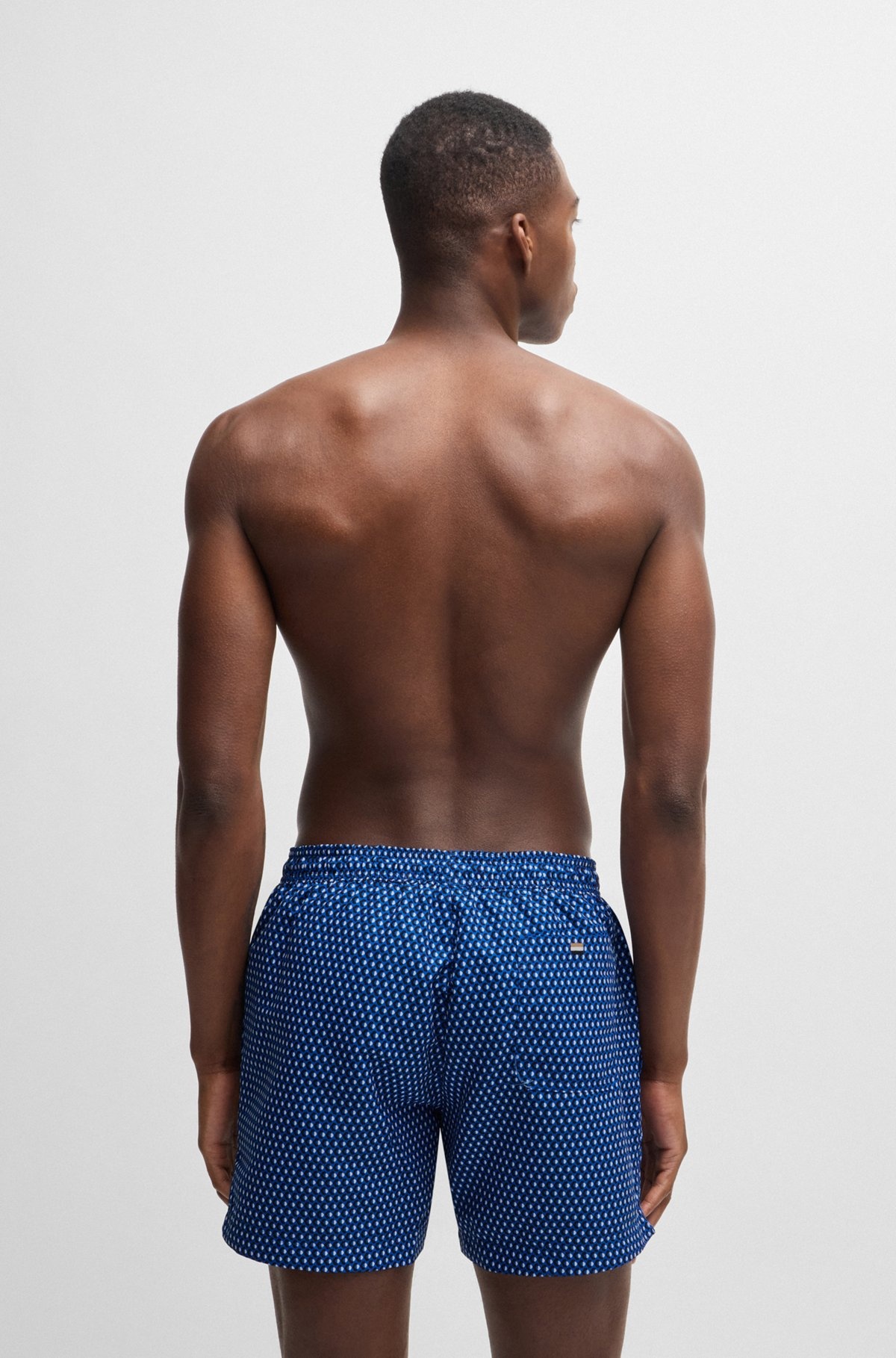 DRAWSTRING-WAIST SWIM SHORTS WITH ALL-OVER PRINT - 4