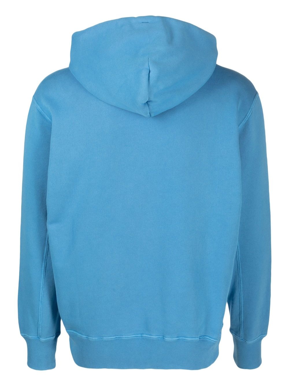 logo-patch cotton drawstring hoodie - 2