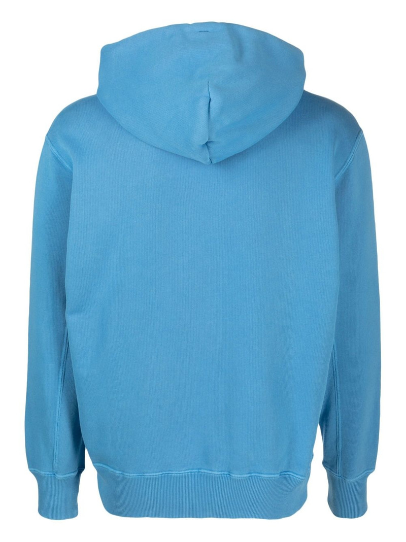 AUTRY logo-patch cotton drawstring hoodie outlook