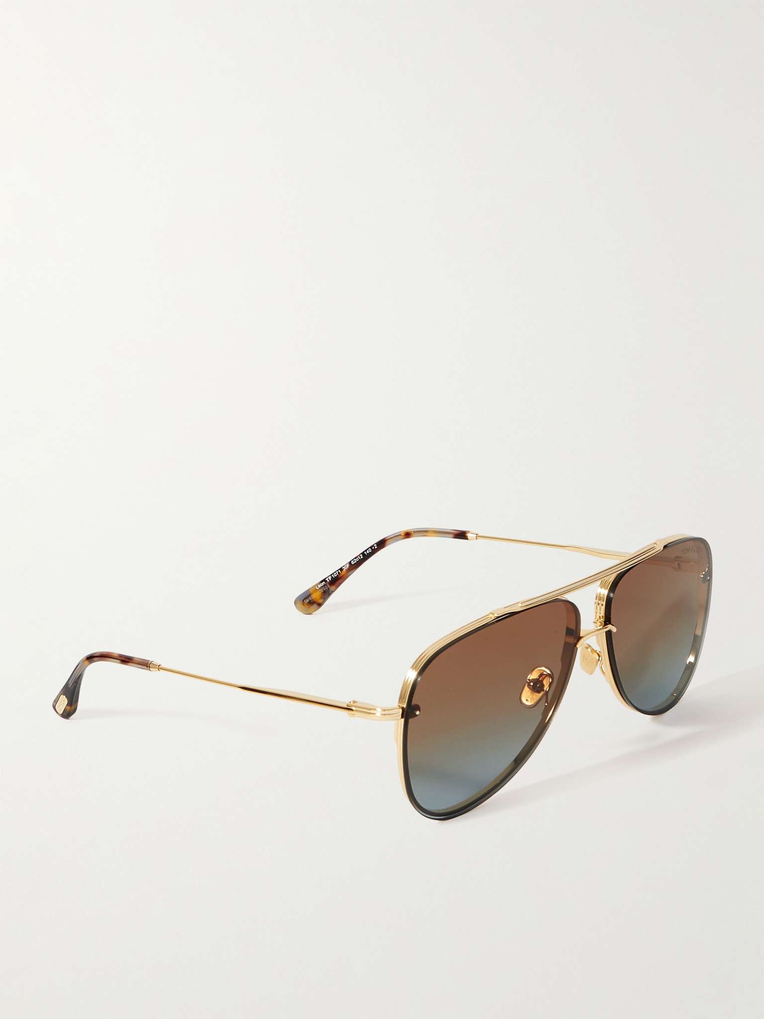 Leon Aviator-Style Gold-Tone Sunglasses - 3