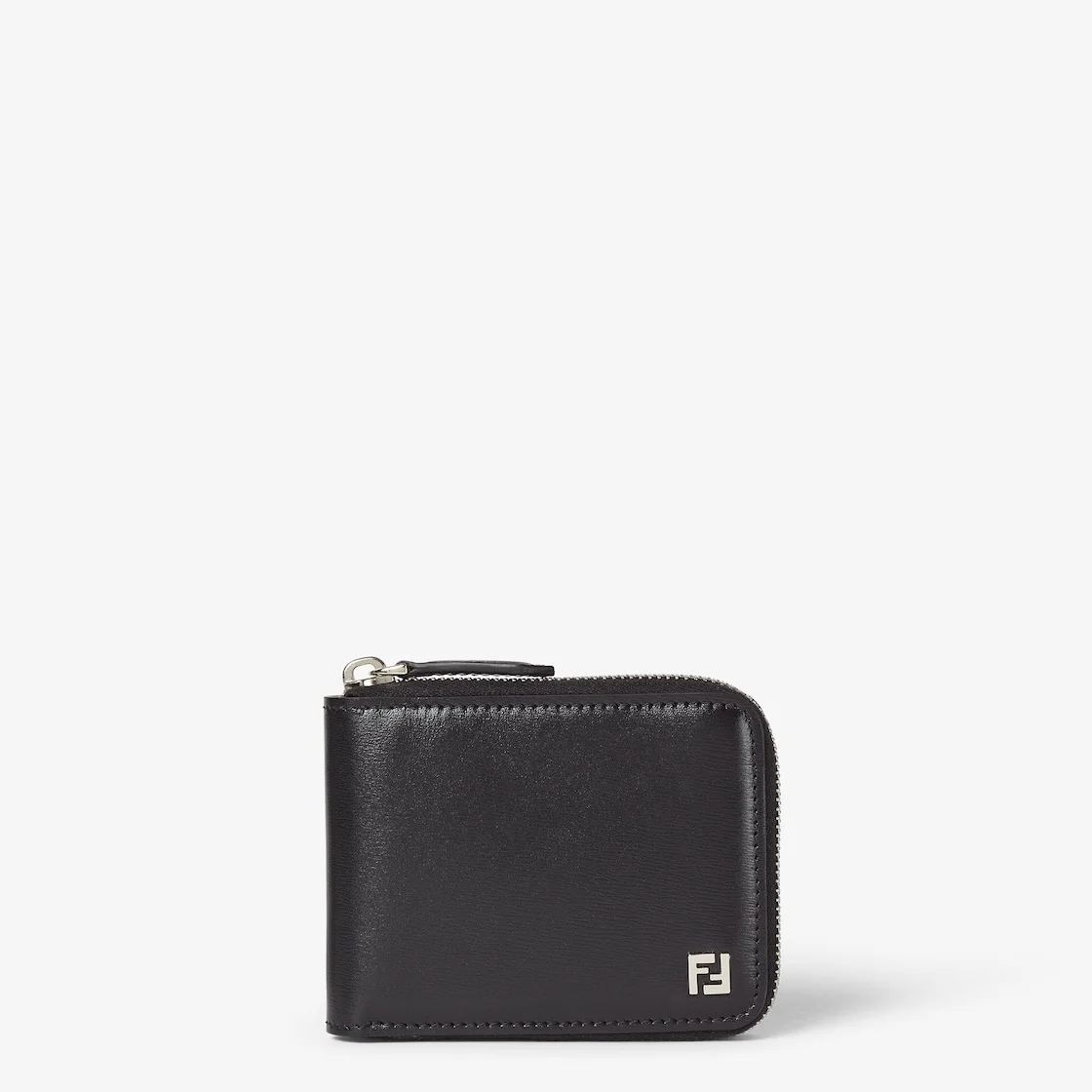 Squared FF Wallet Black leather bi-fold with zipper - 1