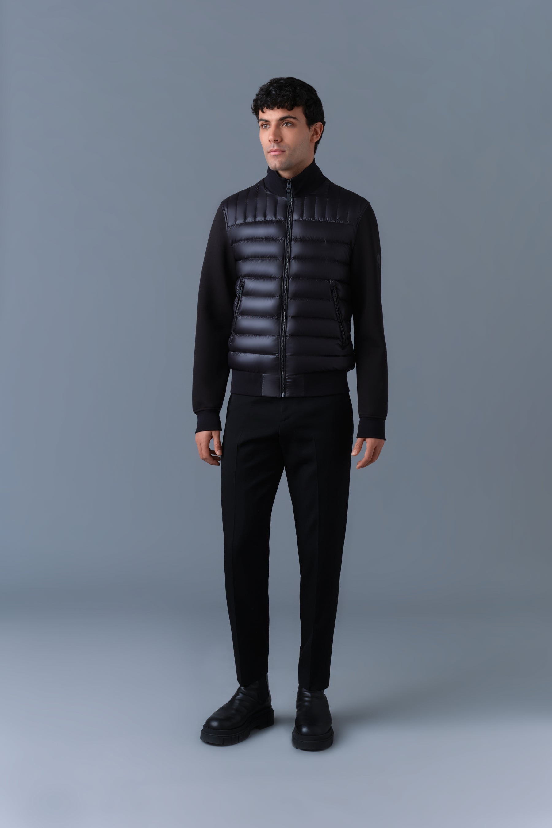 COLLIN-R Nano Down Mixed Media Bomber Jacket - 2
