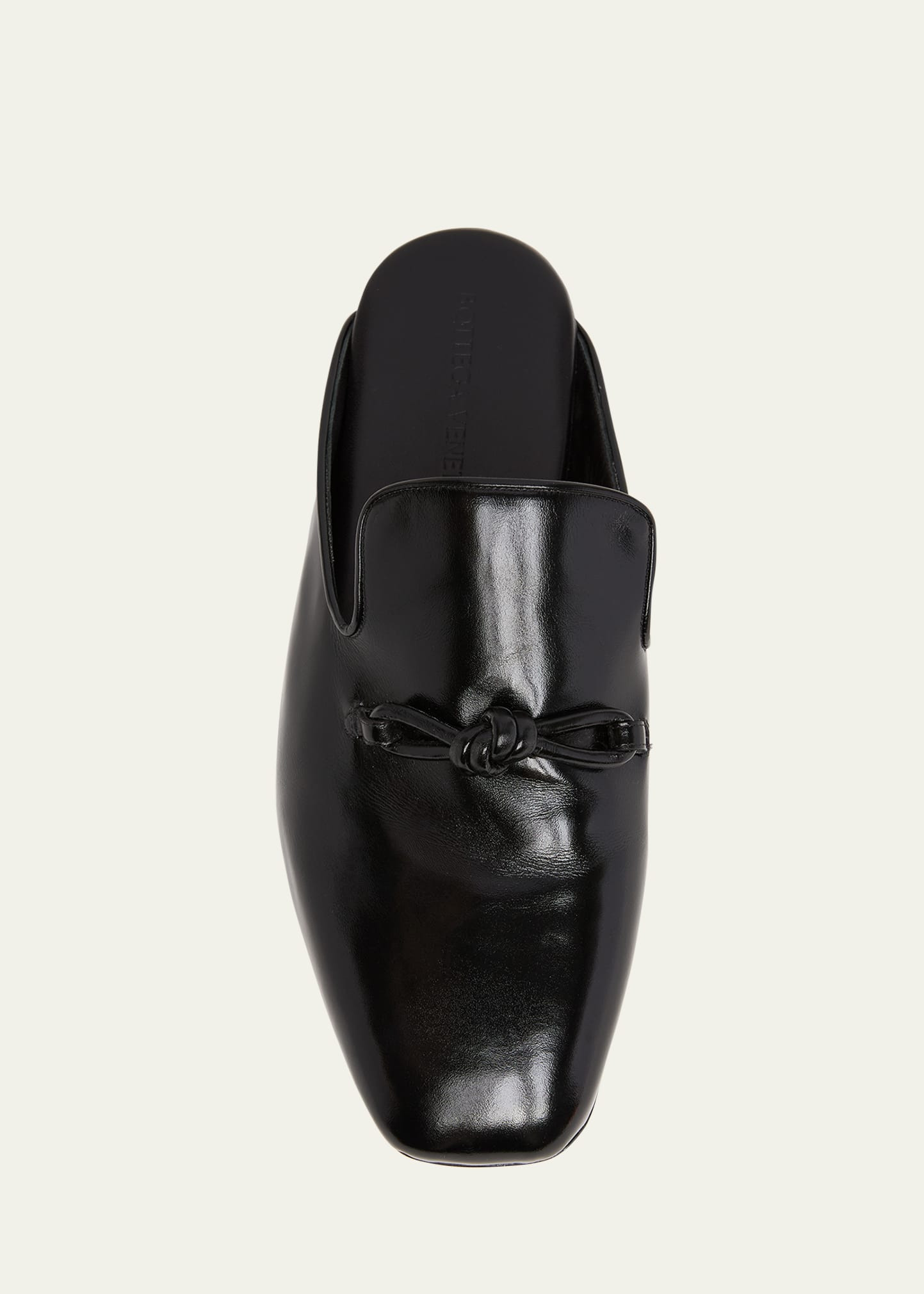 Men's Roma Shiny Leather Knot Mules - 5
