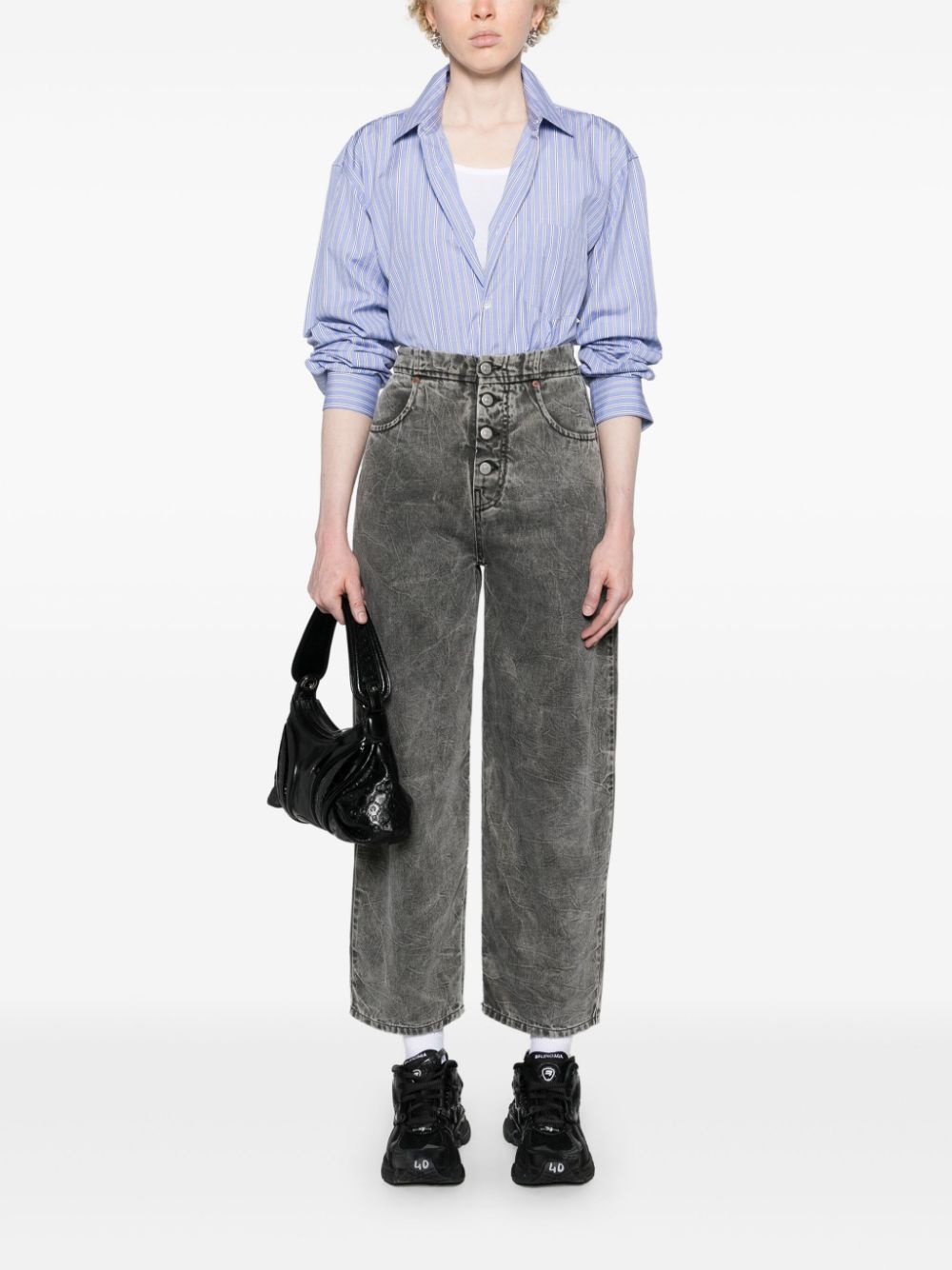 high-rise cotton boyfriend jeans - 2