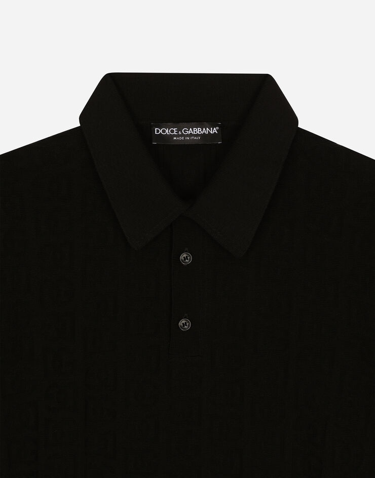 Silk jacquard polo-shirt with DG logo - 3