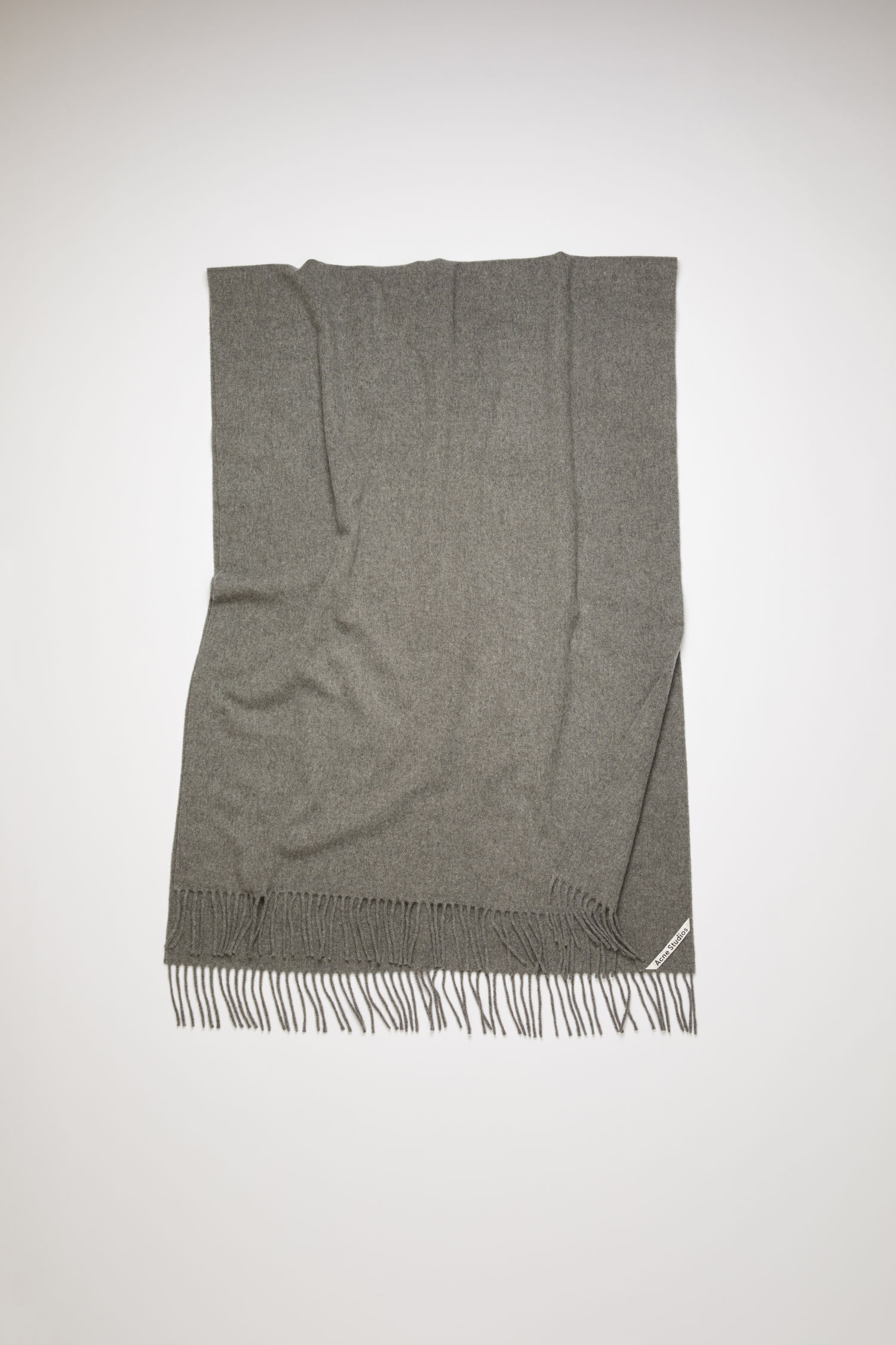 Oversized wool scarf grey melange - 1