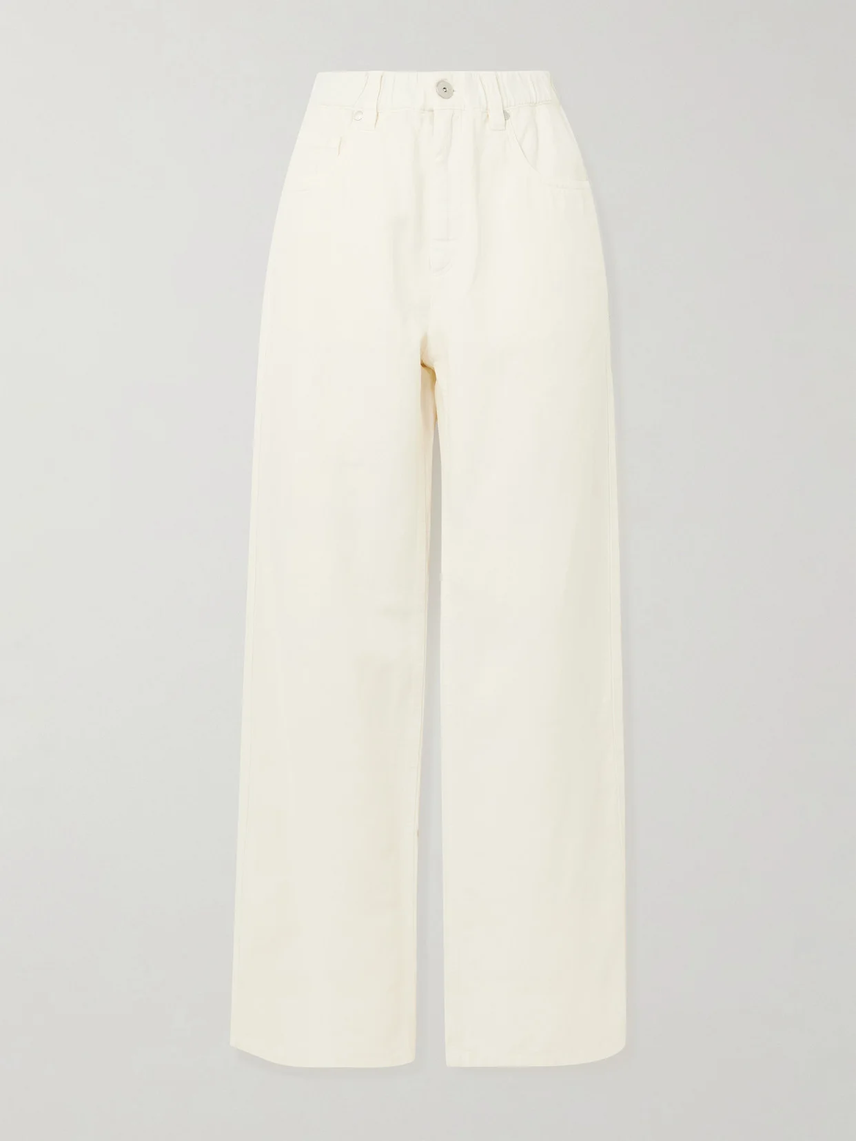 Bead-embellished Cotton And Linen-blend Wide-leg Pants - 1