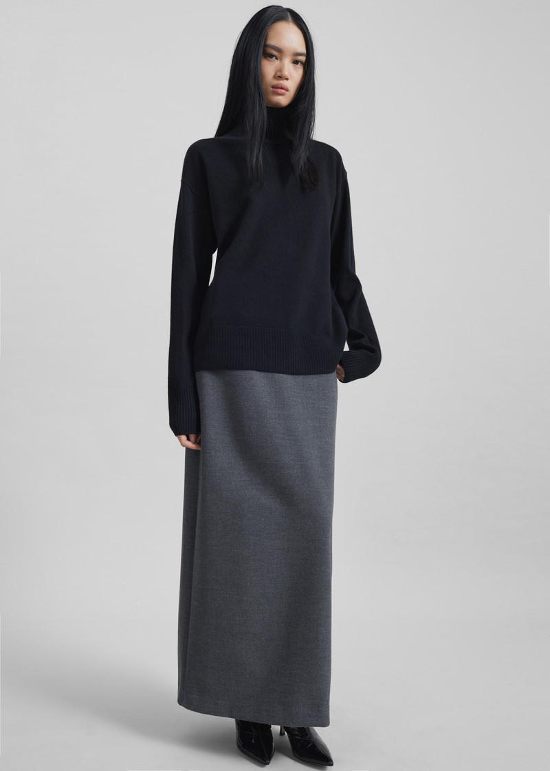 Mauvilly Belted Pencil Skirt - Grey 8