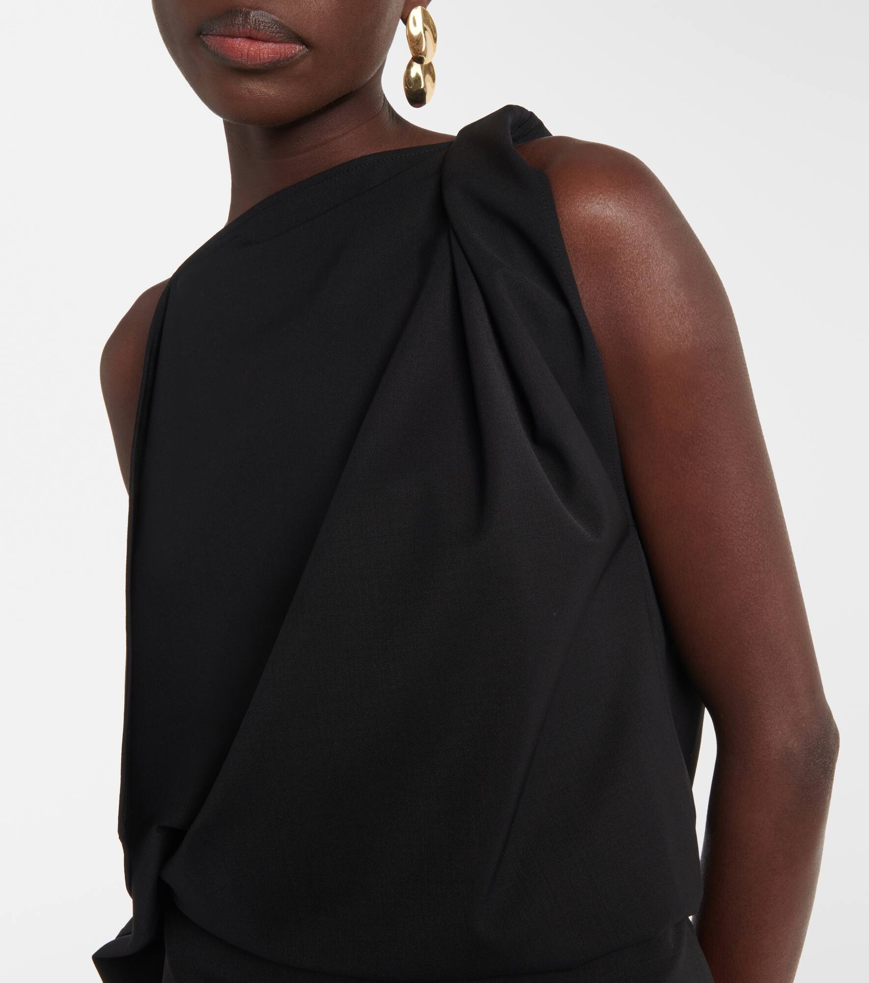 Elena draped wool-blend midi dress - 4