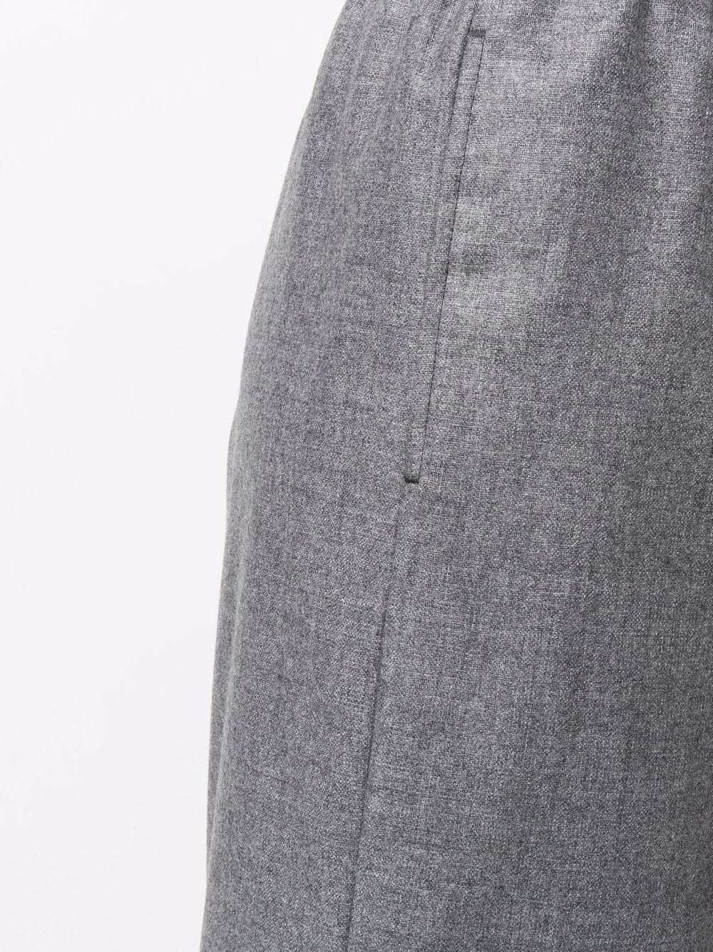 elasticated-waist wide leg trousers - 8