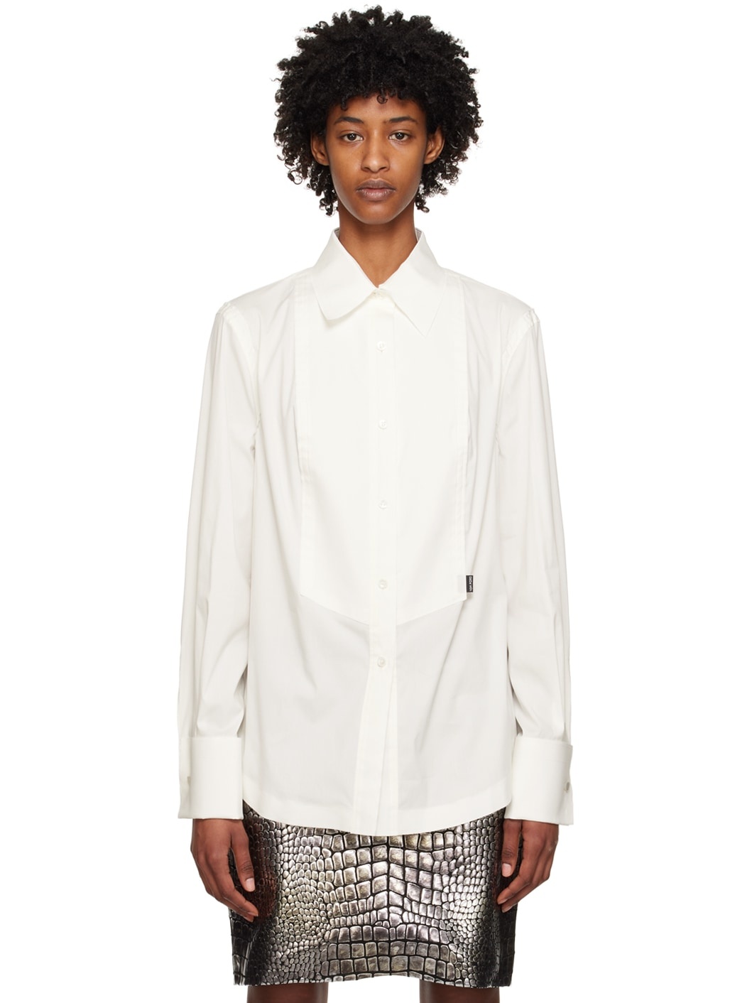 White Raw Edge Shirt - 1
