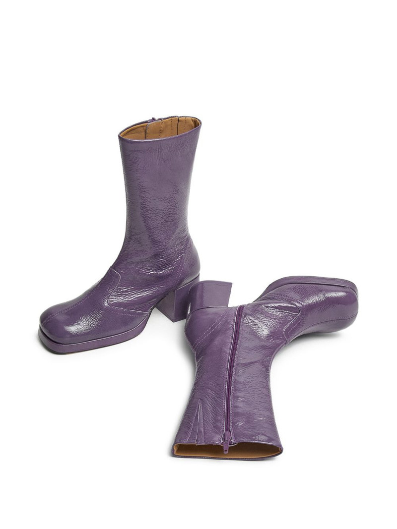 MIISTA Cass patent leather square-toe boots outlook