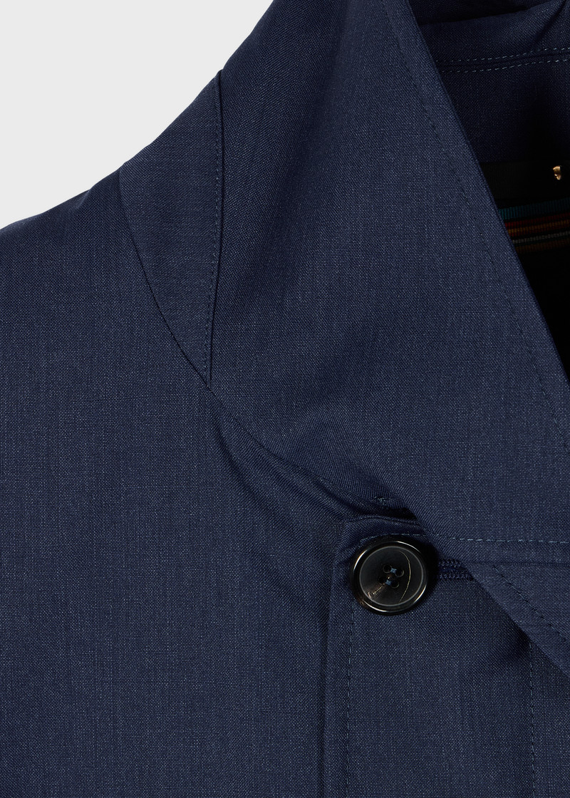 Paul Smith Blue Melange 'Storm System' Wool Mac With Detachable Gilet outlook
