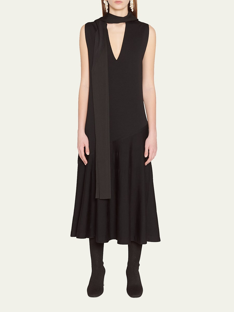 Jil Sander Draped Scarf Midi Dress outlook