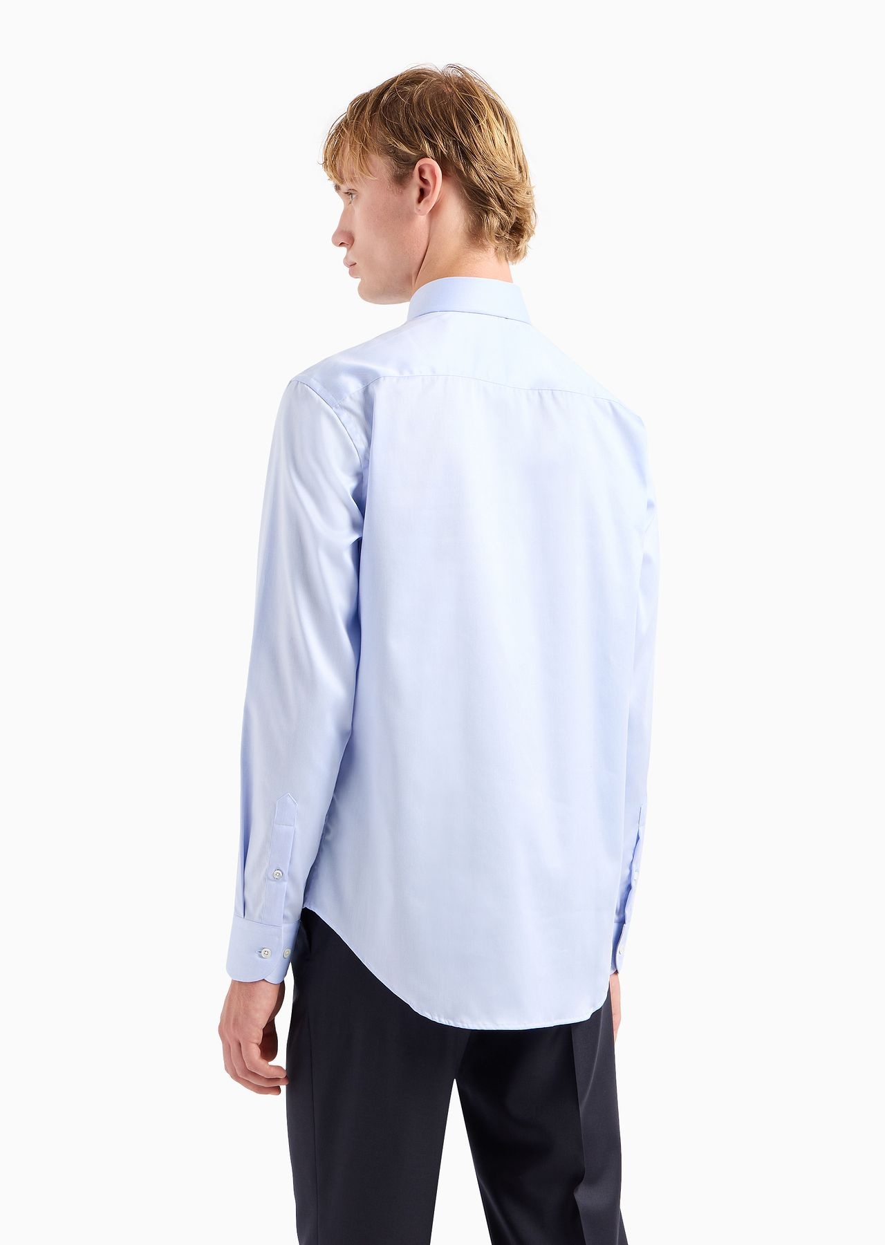 Modern-fit, stretch-cotton, non-iron shirt with a stiff collar - 3