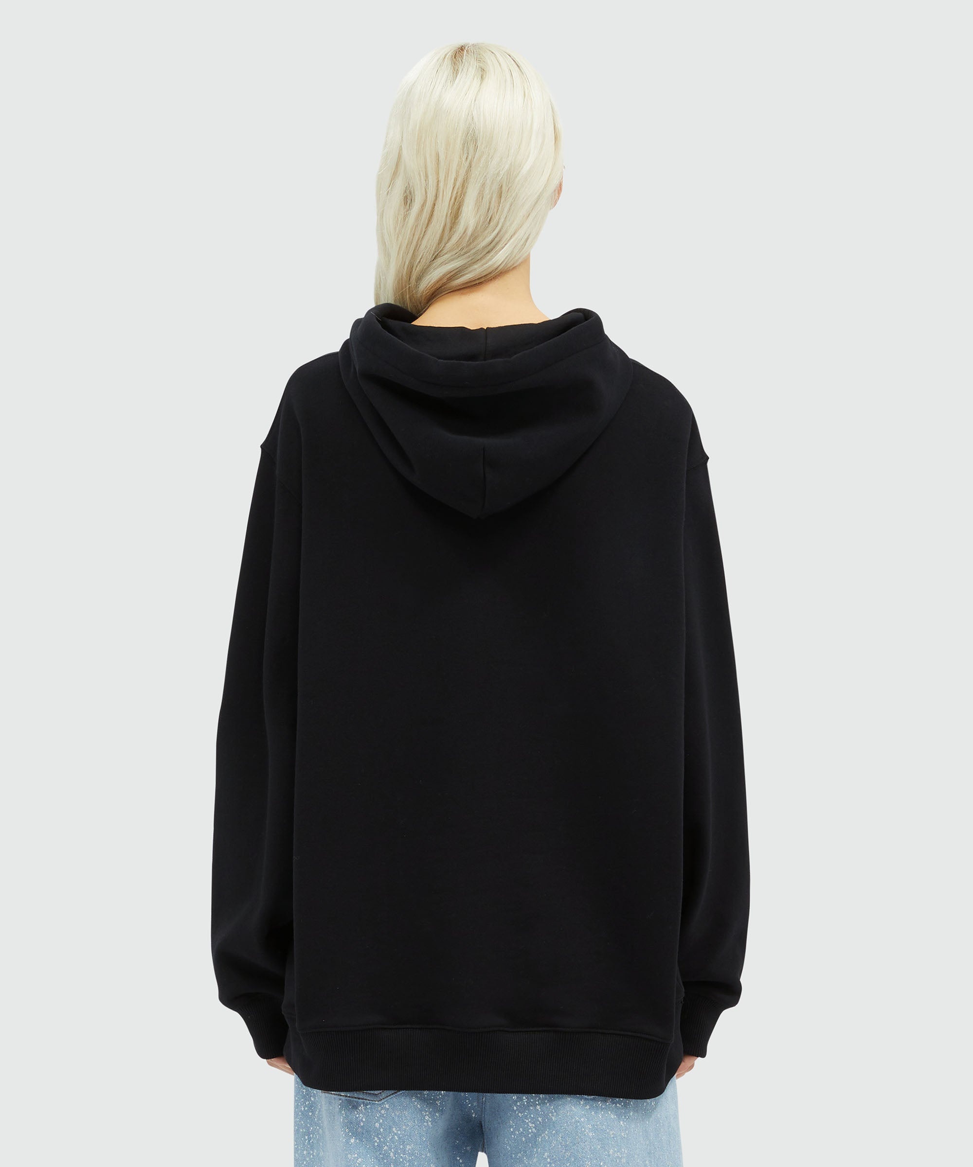 Jersey sweatshirt with rose graphic print - 3