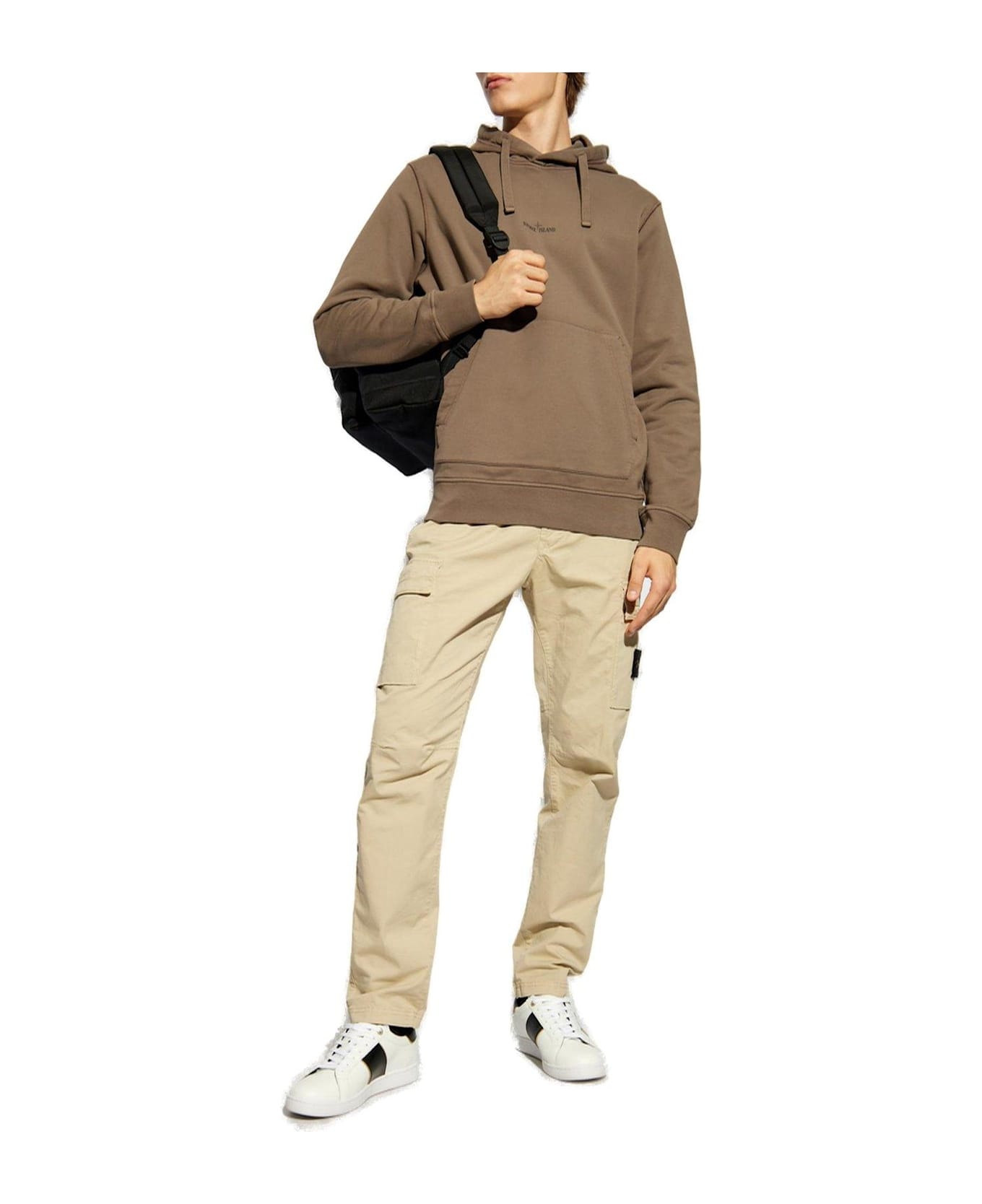 Logo Printed Drawstring Hoodie - 4