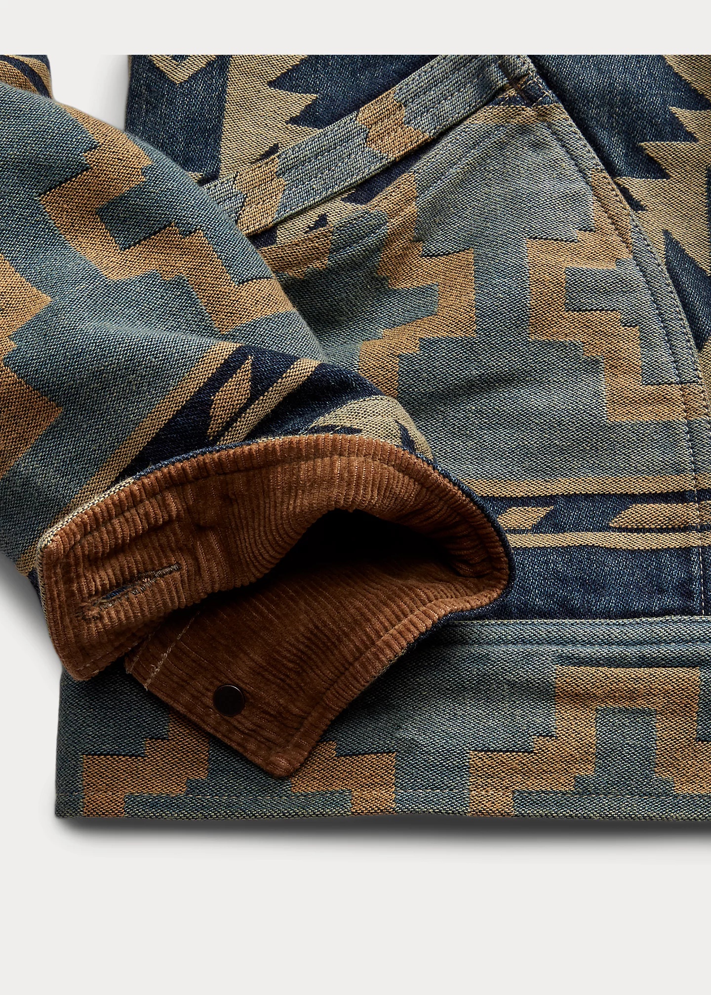 Corduroy-Trim Jacquard Jacket - 4