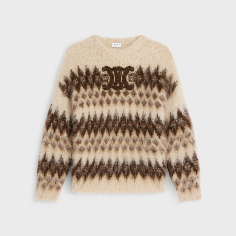 crew neck sweater in fair isle mohair 1