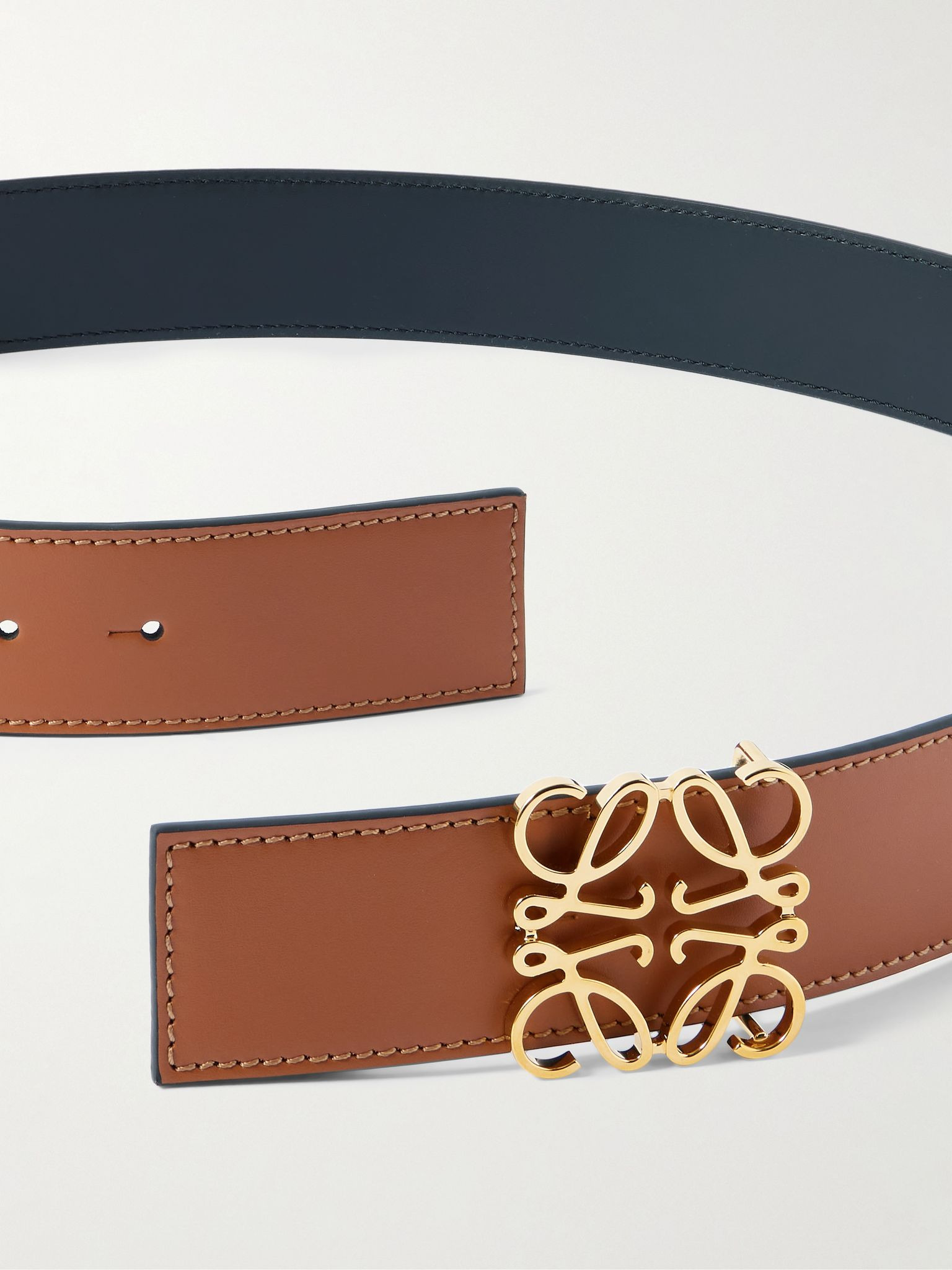 4cm Anagram Reversible Leather Belt Tan - 2