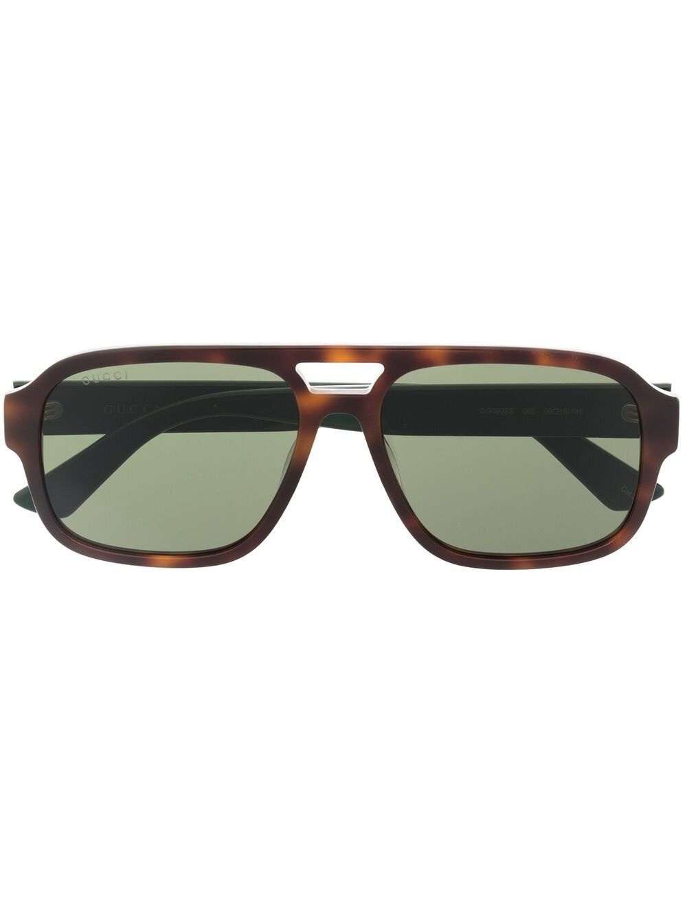 tortoiseshell-effect Web-stripe sunglasses - 1