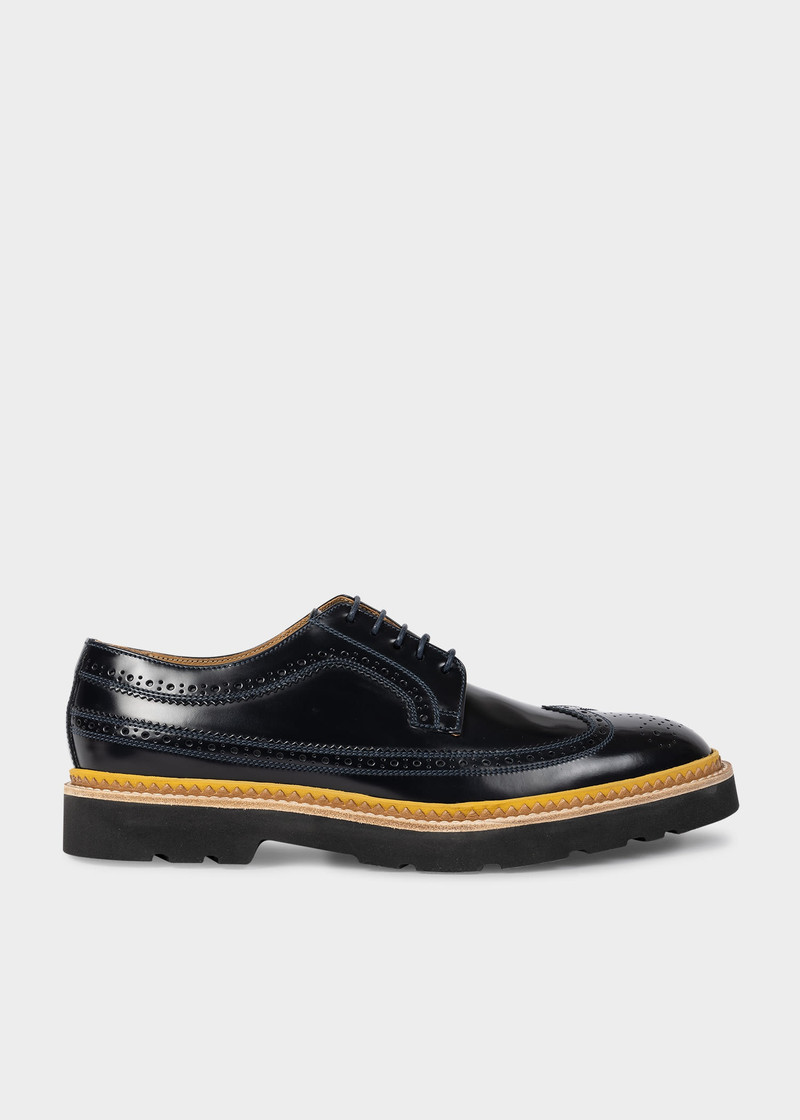 High-Shine Leather 'Count' Brogues - 1