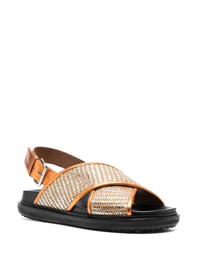 Marni Fussbett metallic raffia sandals outlook