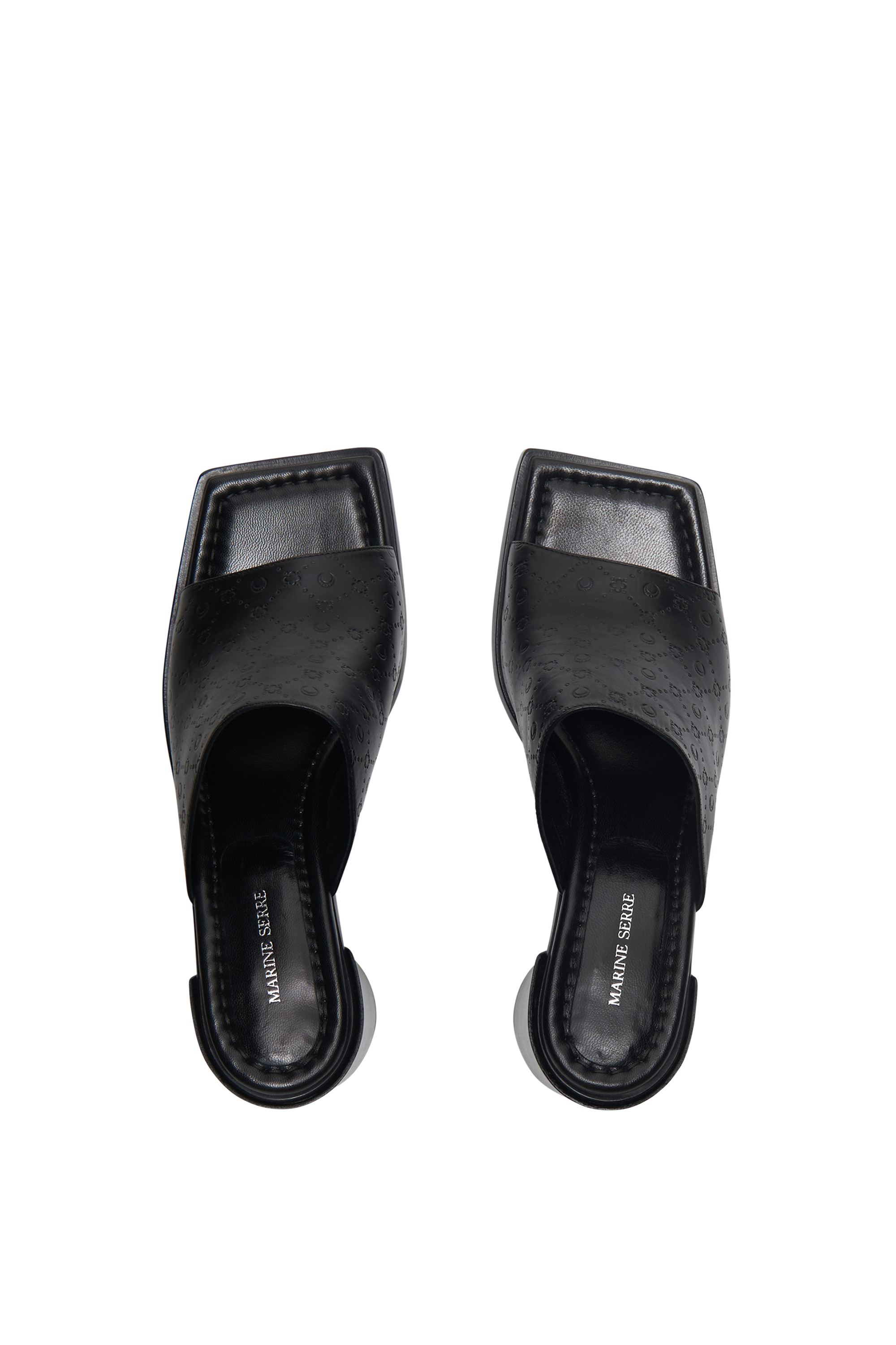 Embossed Leather MS Mules - 4