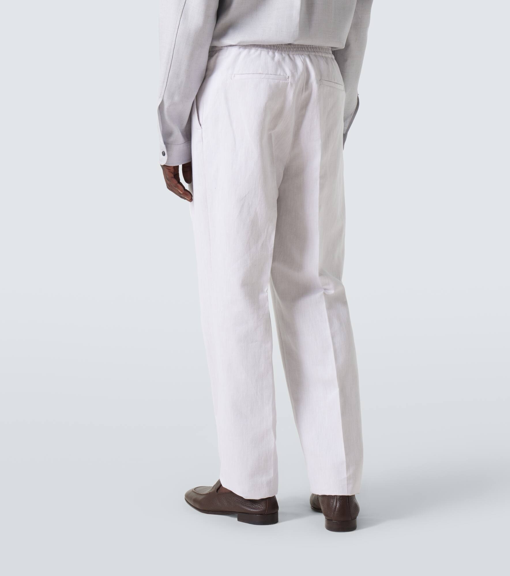 Cotton and linen straight pants - 4