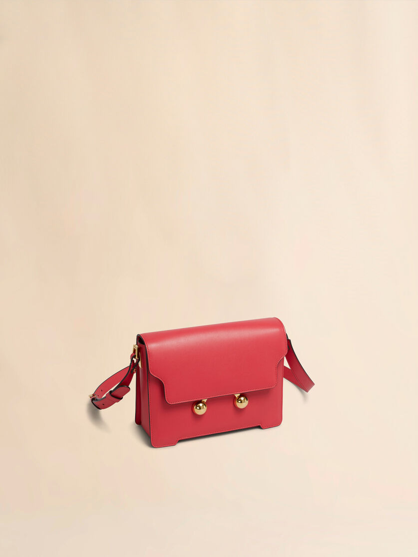 RED LEATHER TRUNKAROO MEDIUM SHOULDER BAG - 4
