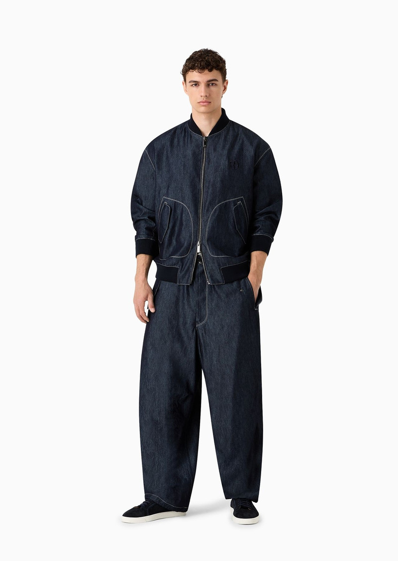 GIORGIO ARMANI Denim Collection oversized trousers in cotton and silk denim outlook