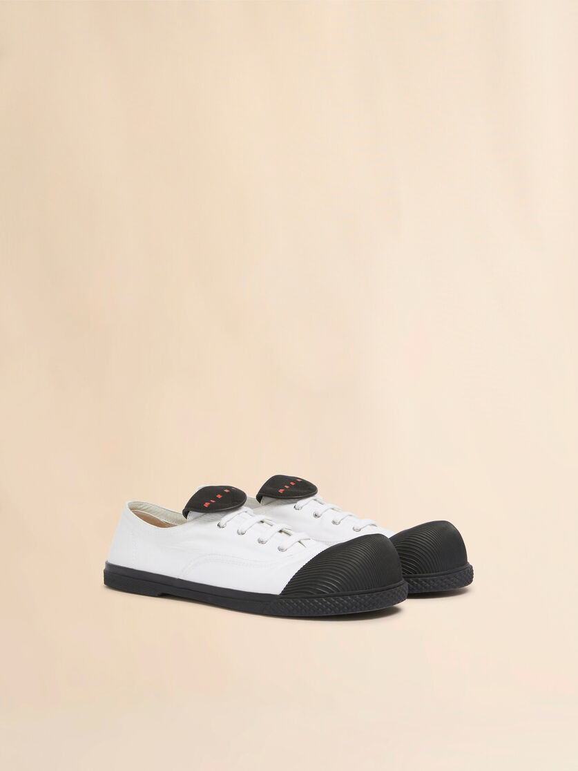WHITE CANVAS NEW WAVE SNEAKER - 2