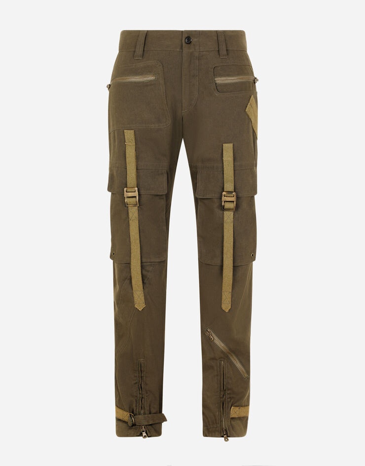 Cotton cargo pants with laces - 3