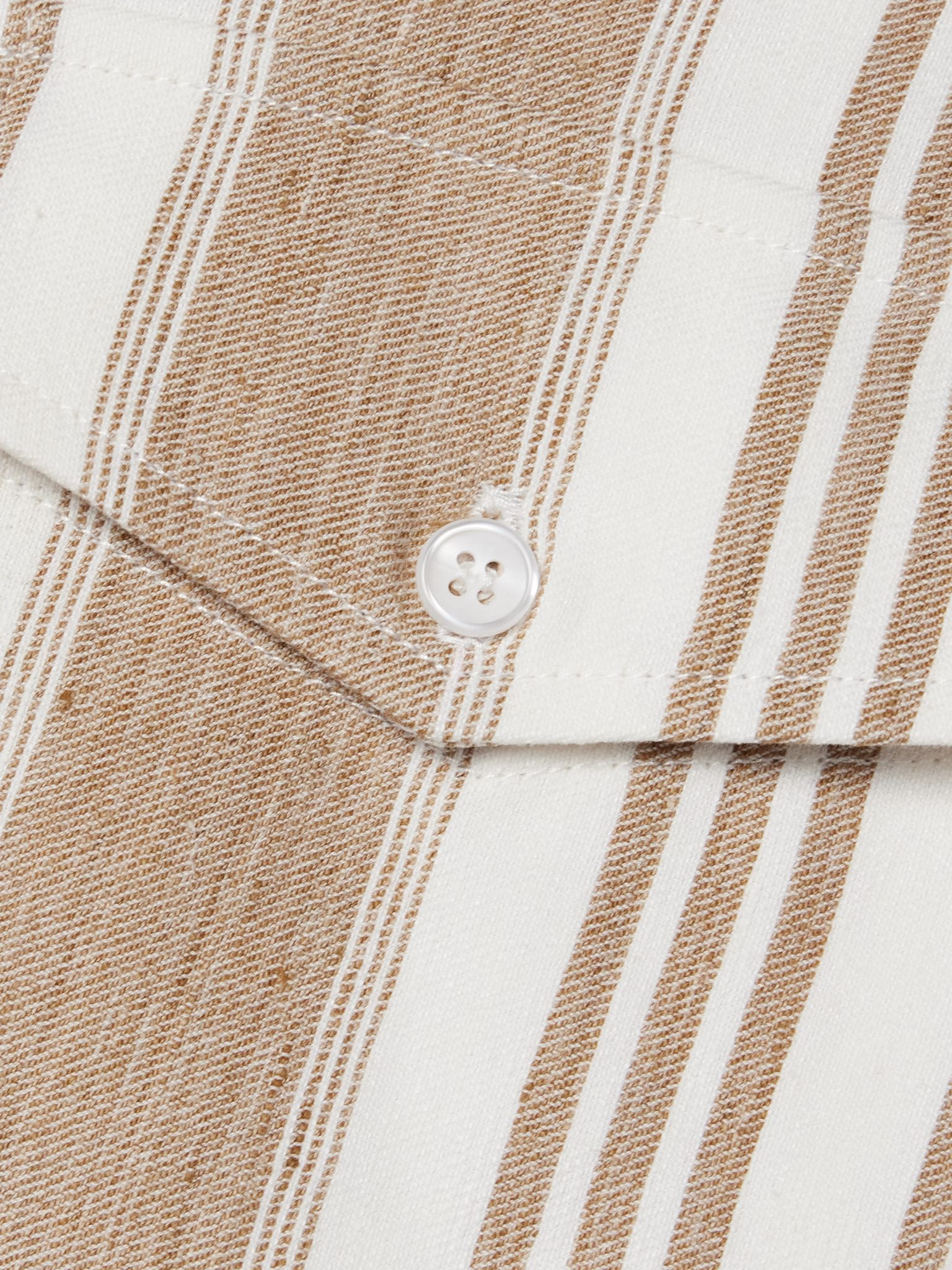 New Carter striped hemp shirt Beige - 5