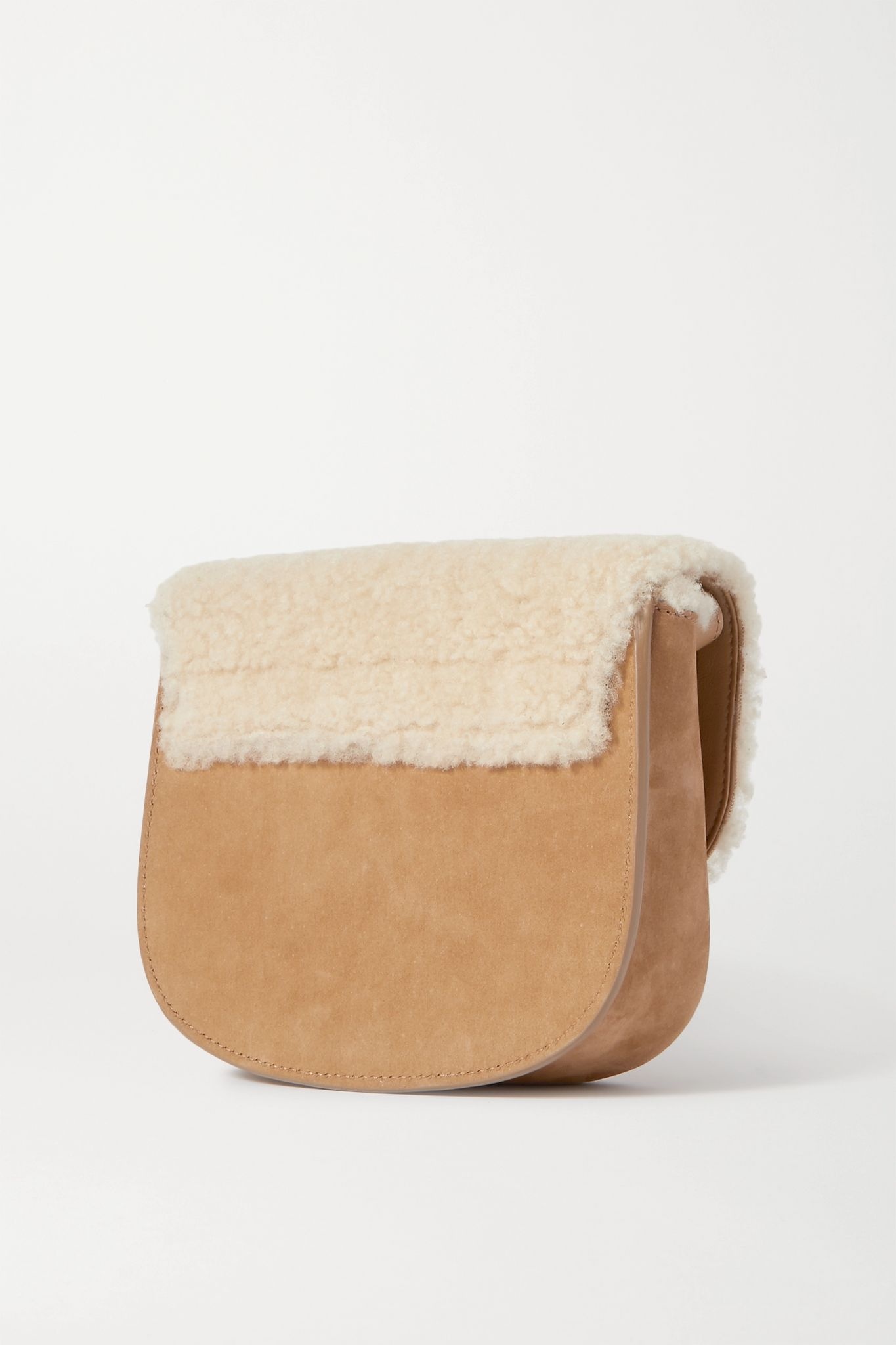 Kate mini suede and shearling shoulder bag - 3